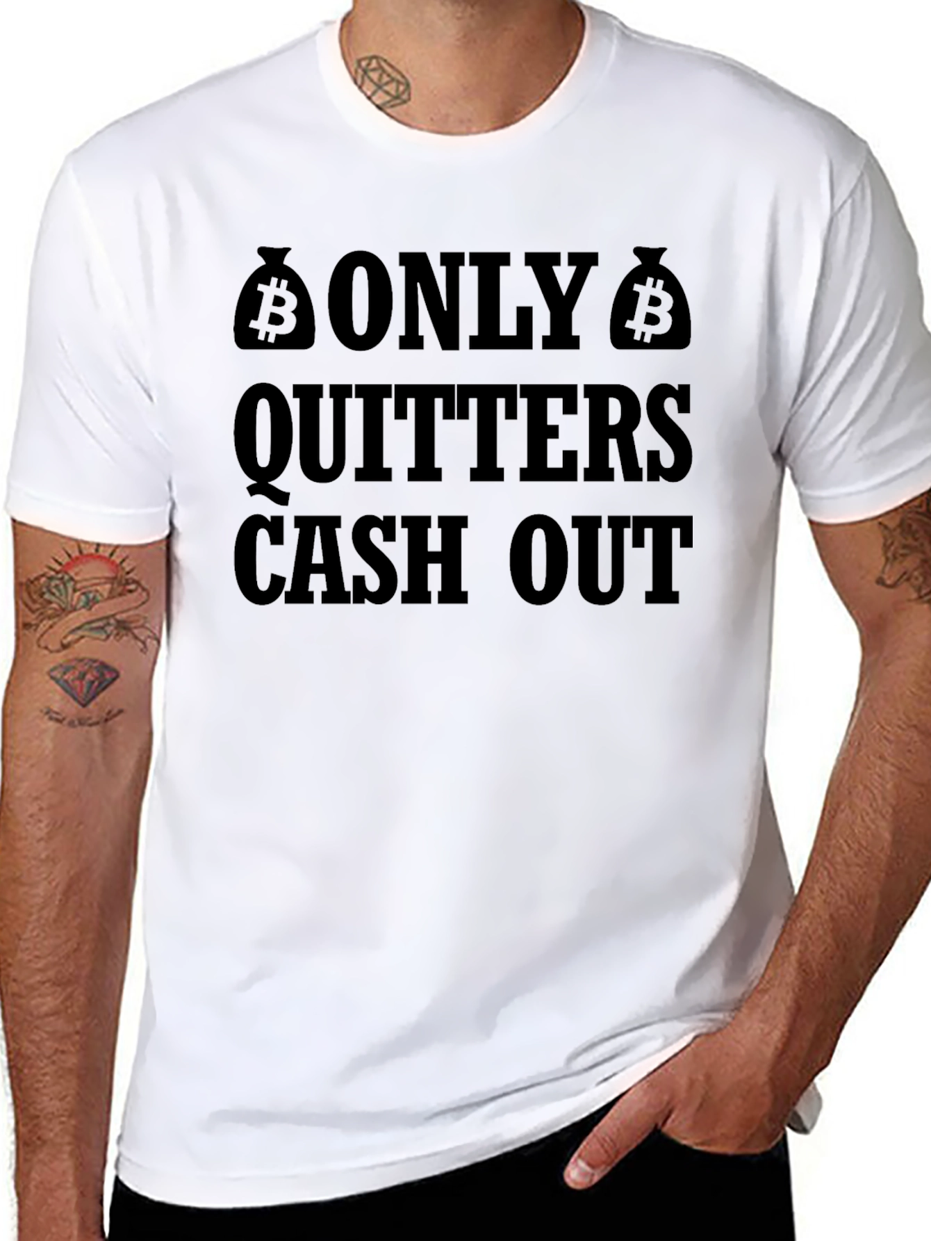 Bitcoin HODL T-Shirt - Only Quitters Cash Out