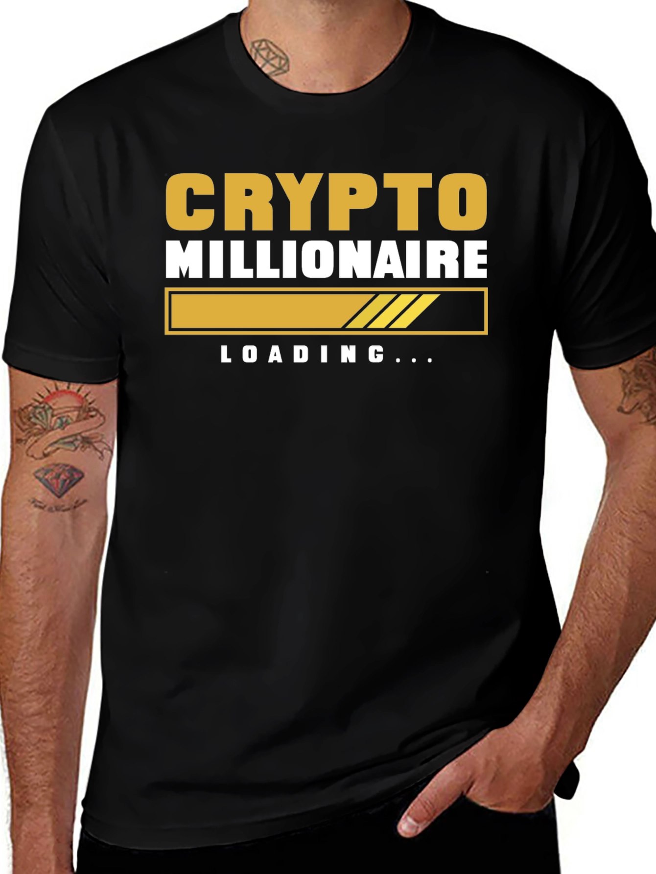 Crypto Millionaire Loading Black T-Shirt