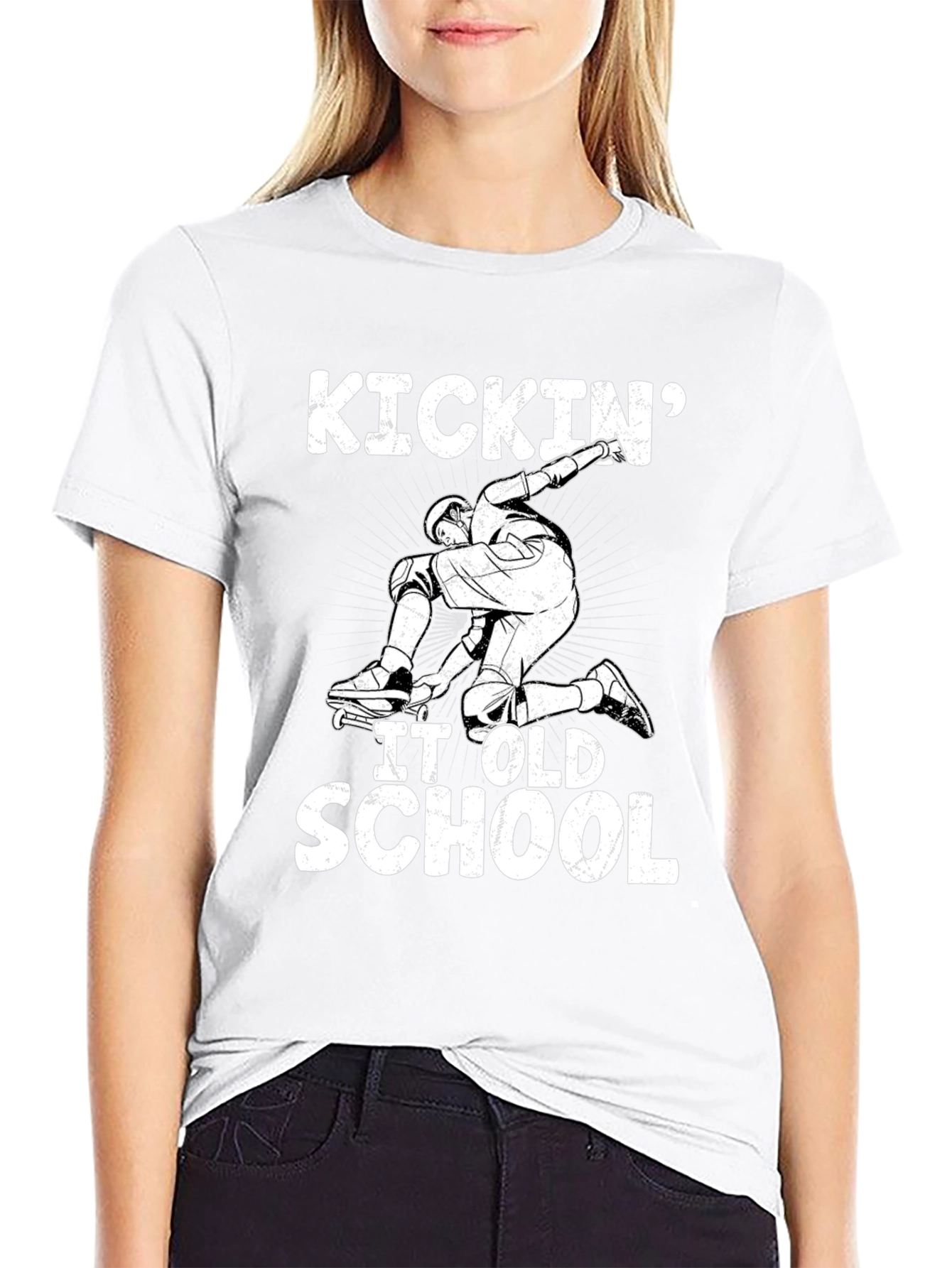 Kickin It Old School Black Graphic Tee