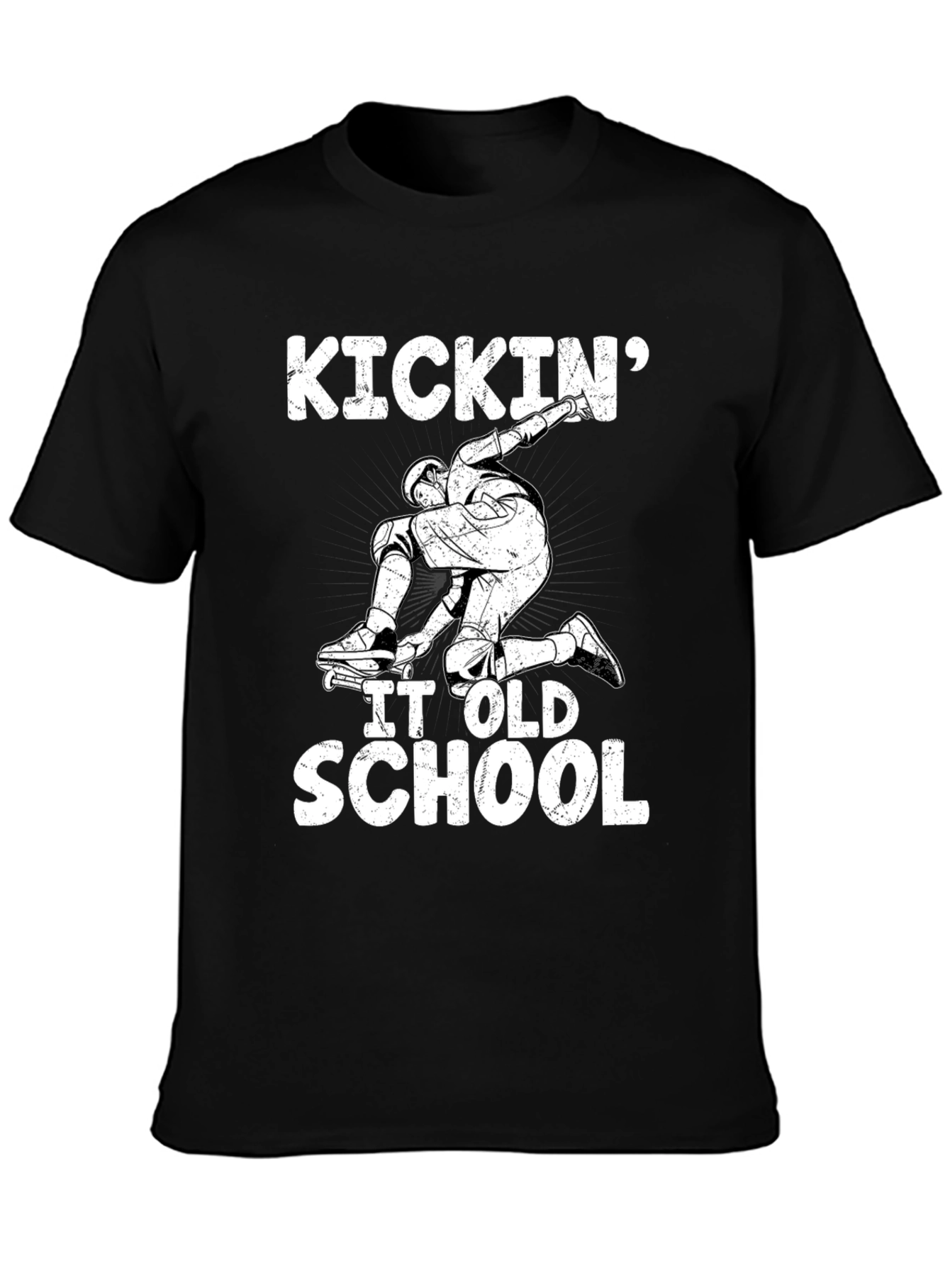 Kickin It Old School Black Graphic Tee