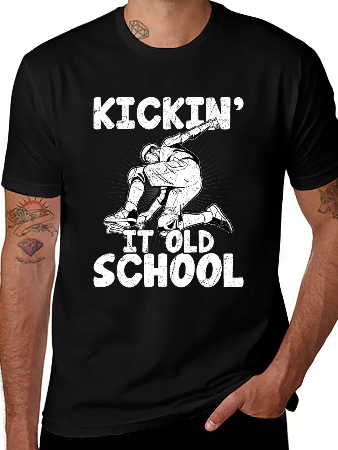 Kickin It Old School Black Graphic Tee