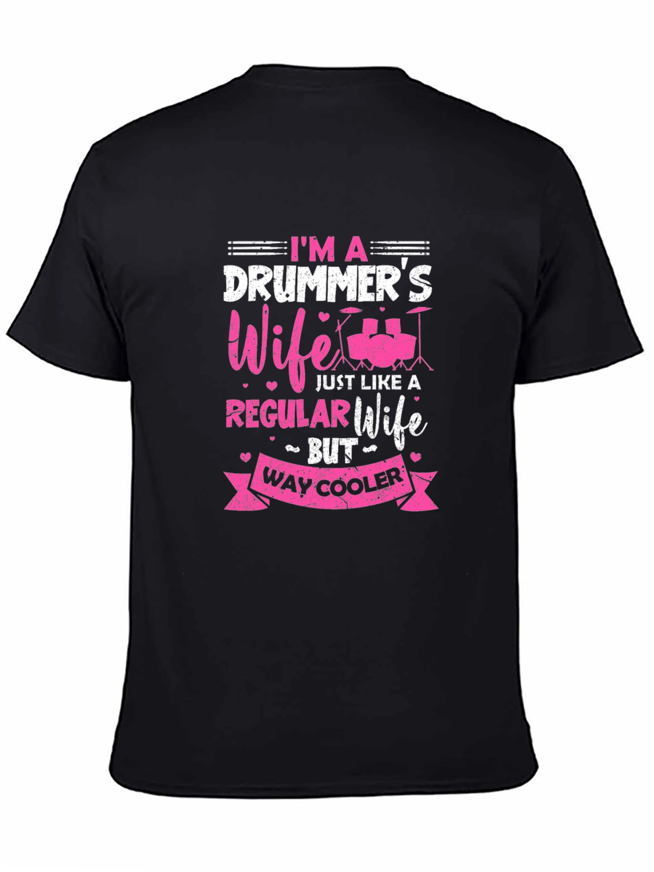 Drummers Wife Graphic Tee - Black Cotton
