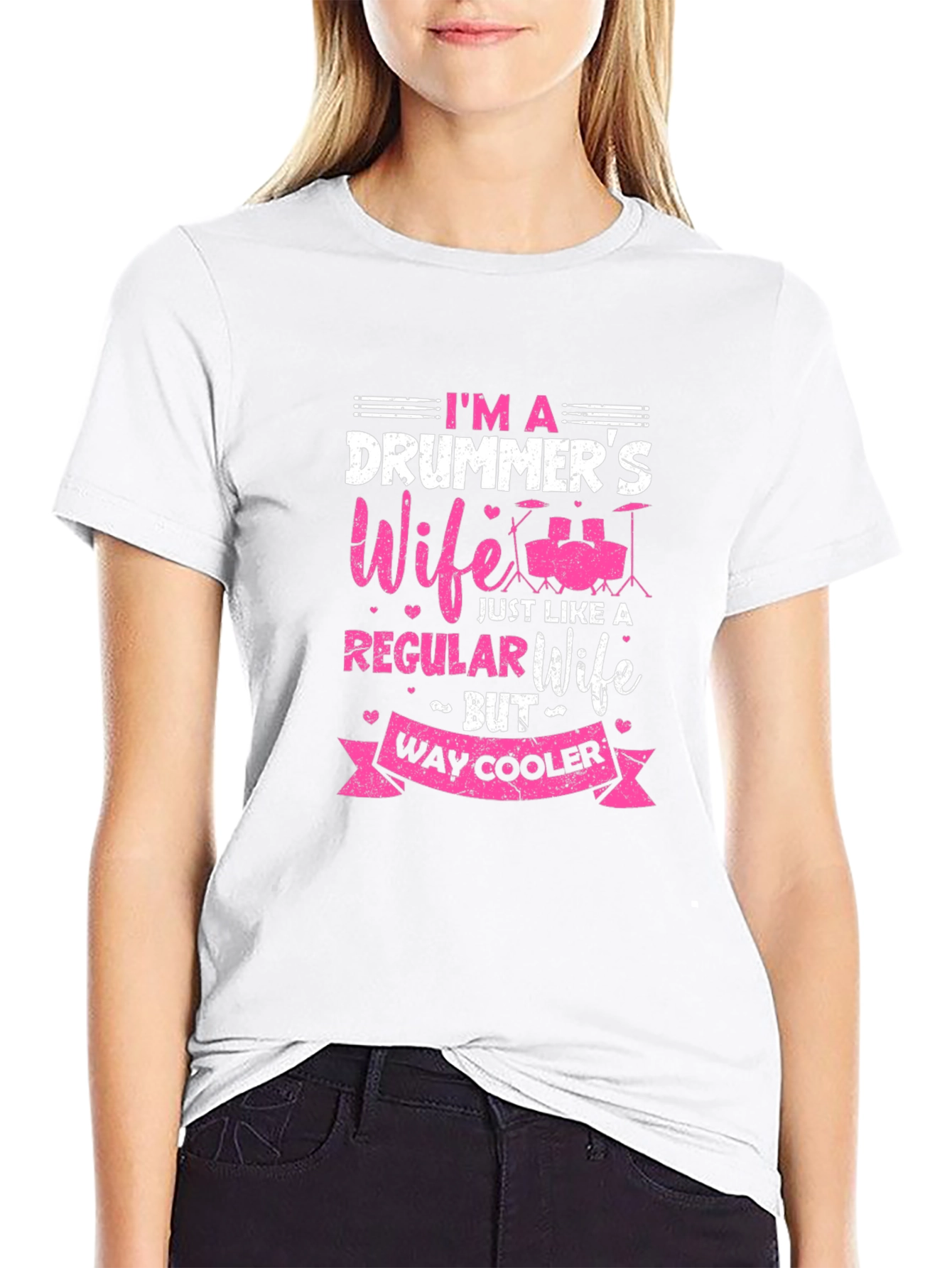 Drummers Wife Graphic Tee - Black Cotton