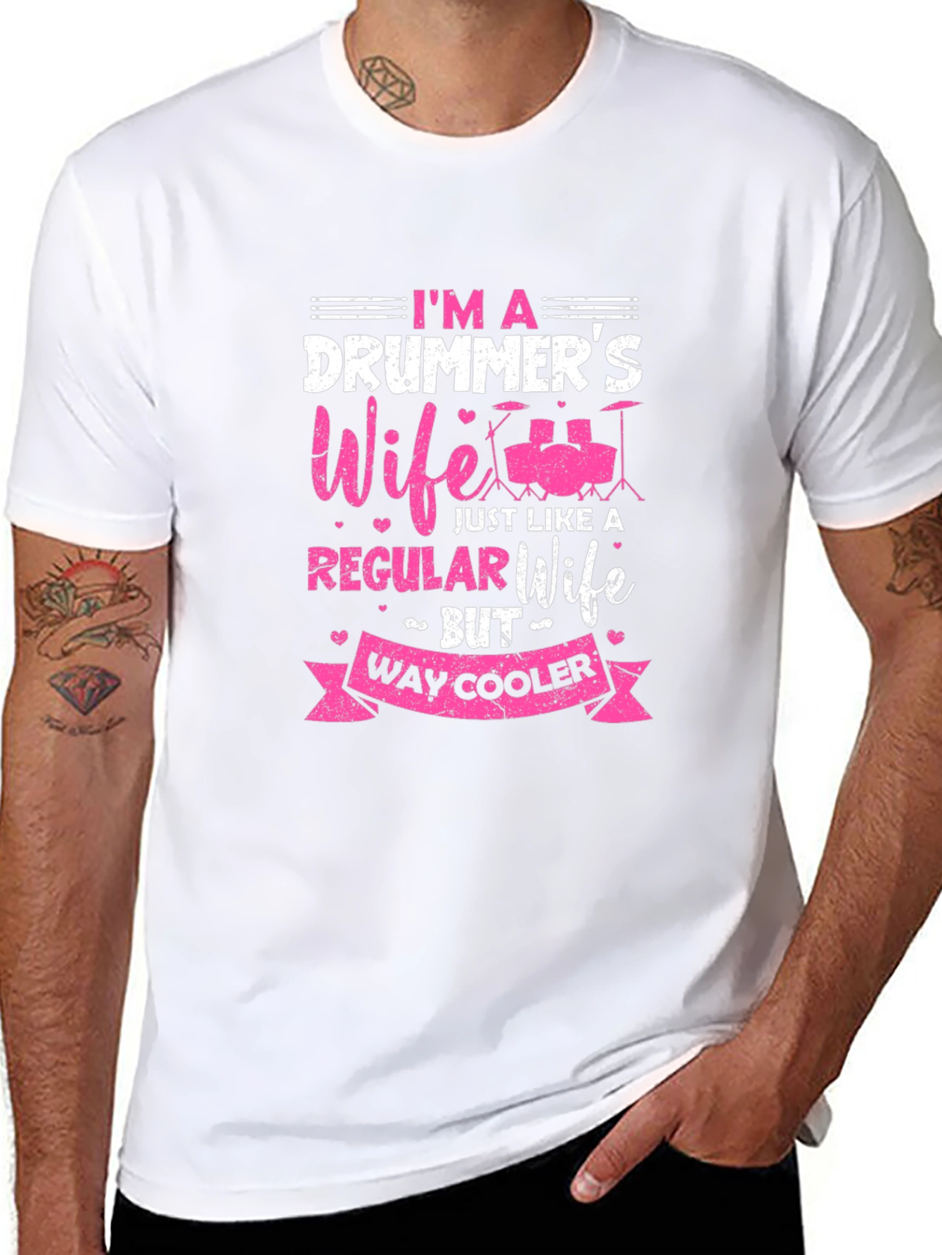 Drummers Wife Graphic Tee - Black Cotton