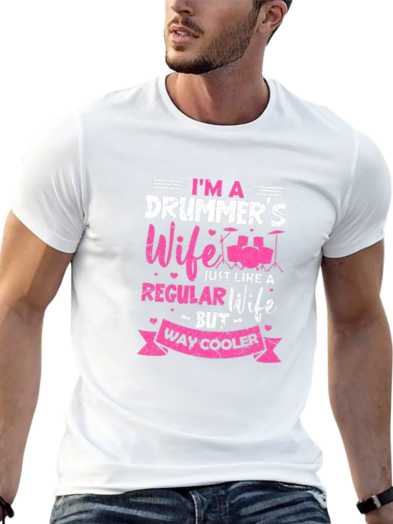 Drummers Wife Graphic Tee - Black Cotton