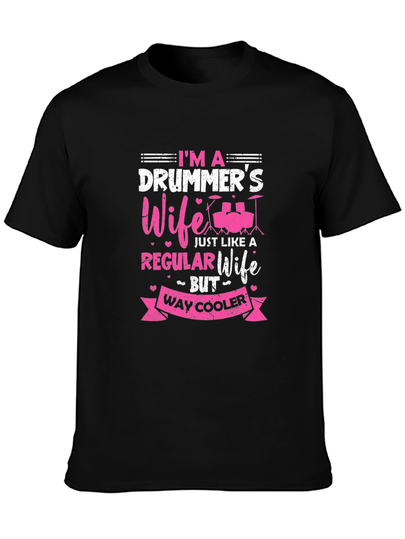 Drummers Wife Graphic Tee - Black Cotton