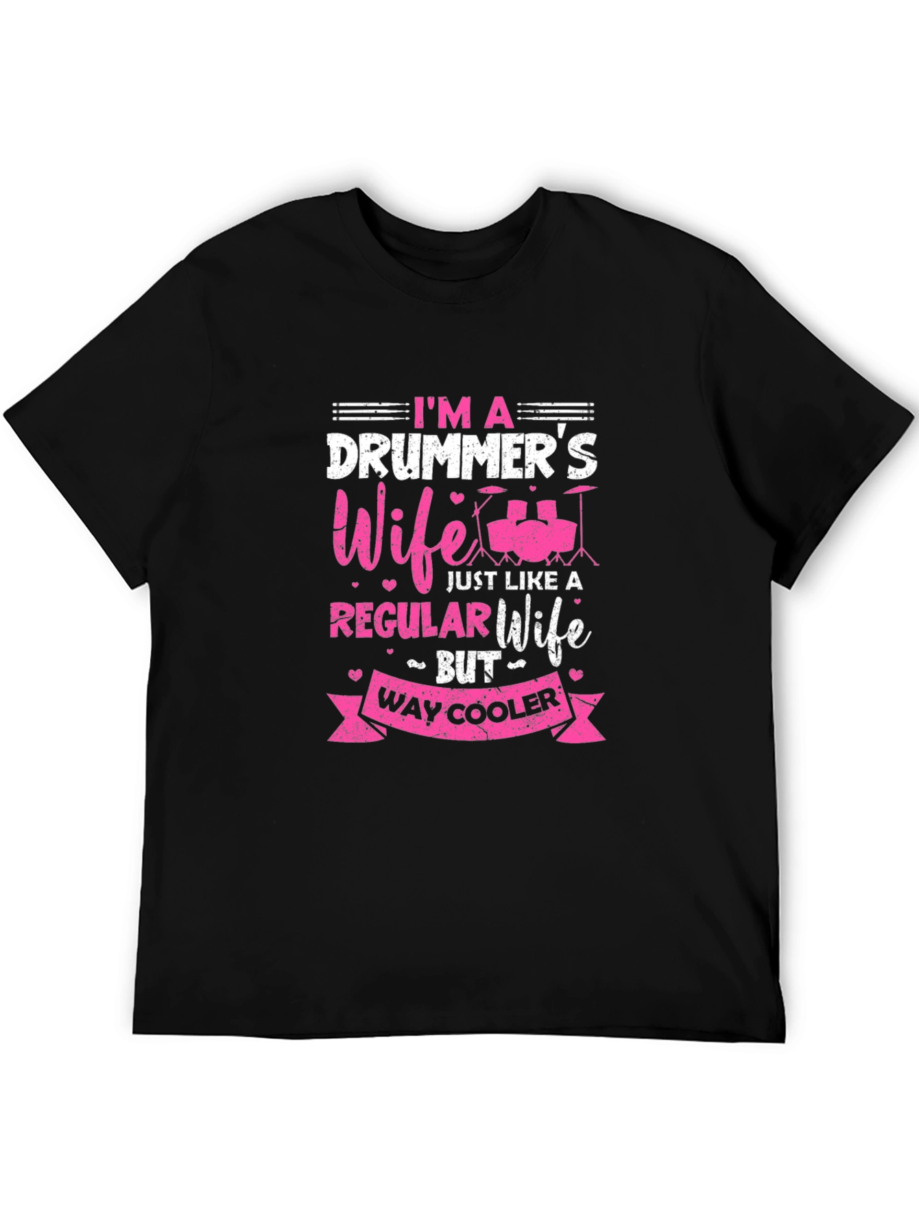 Drummers Wife Graphic Tee - Black Cotton
