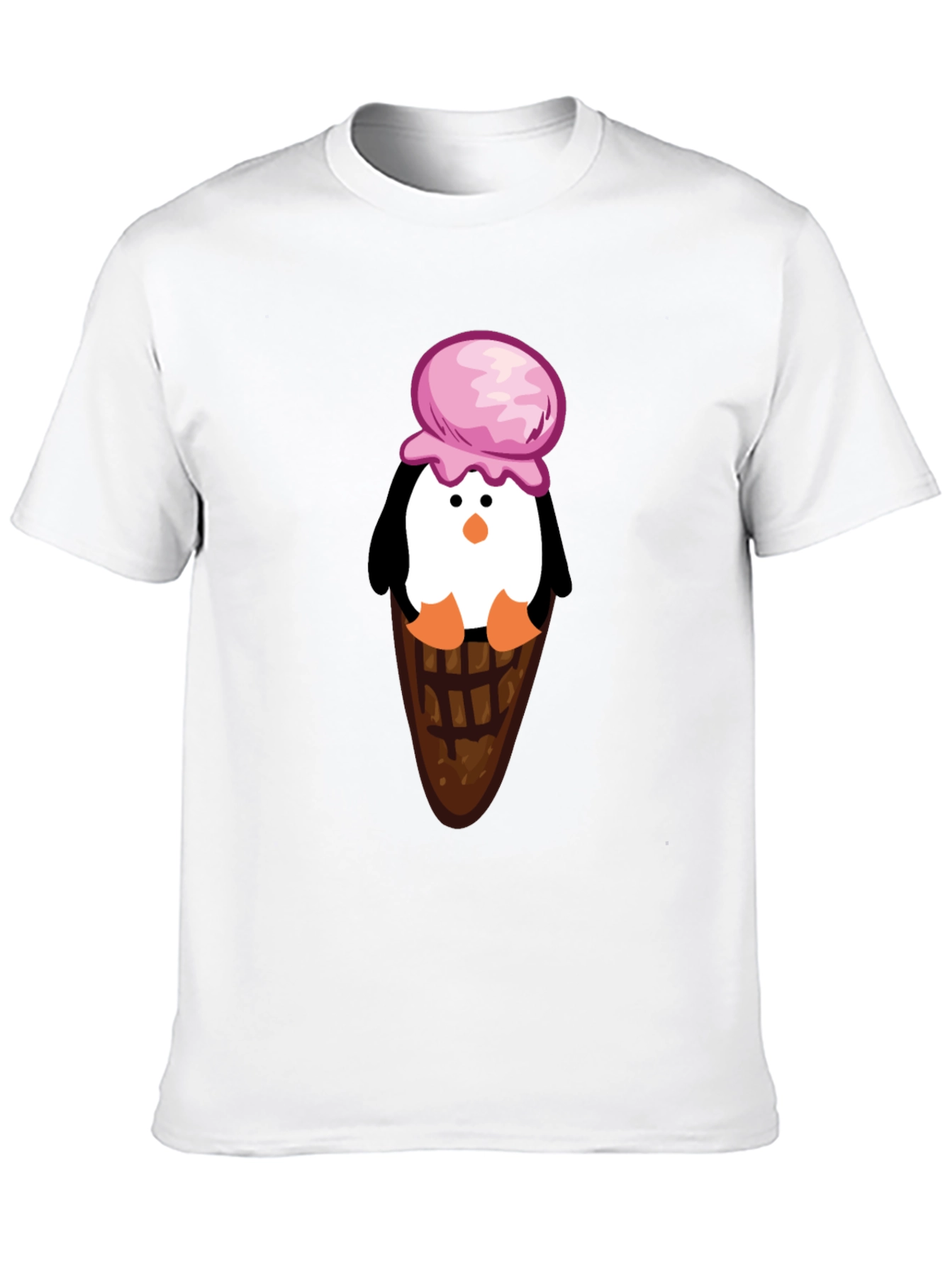 Penguin Ice Cream Cone Graphic T-Shirt