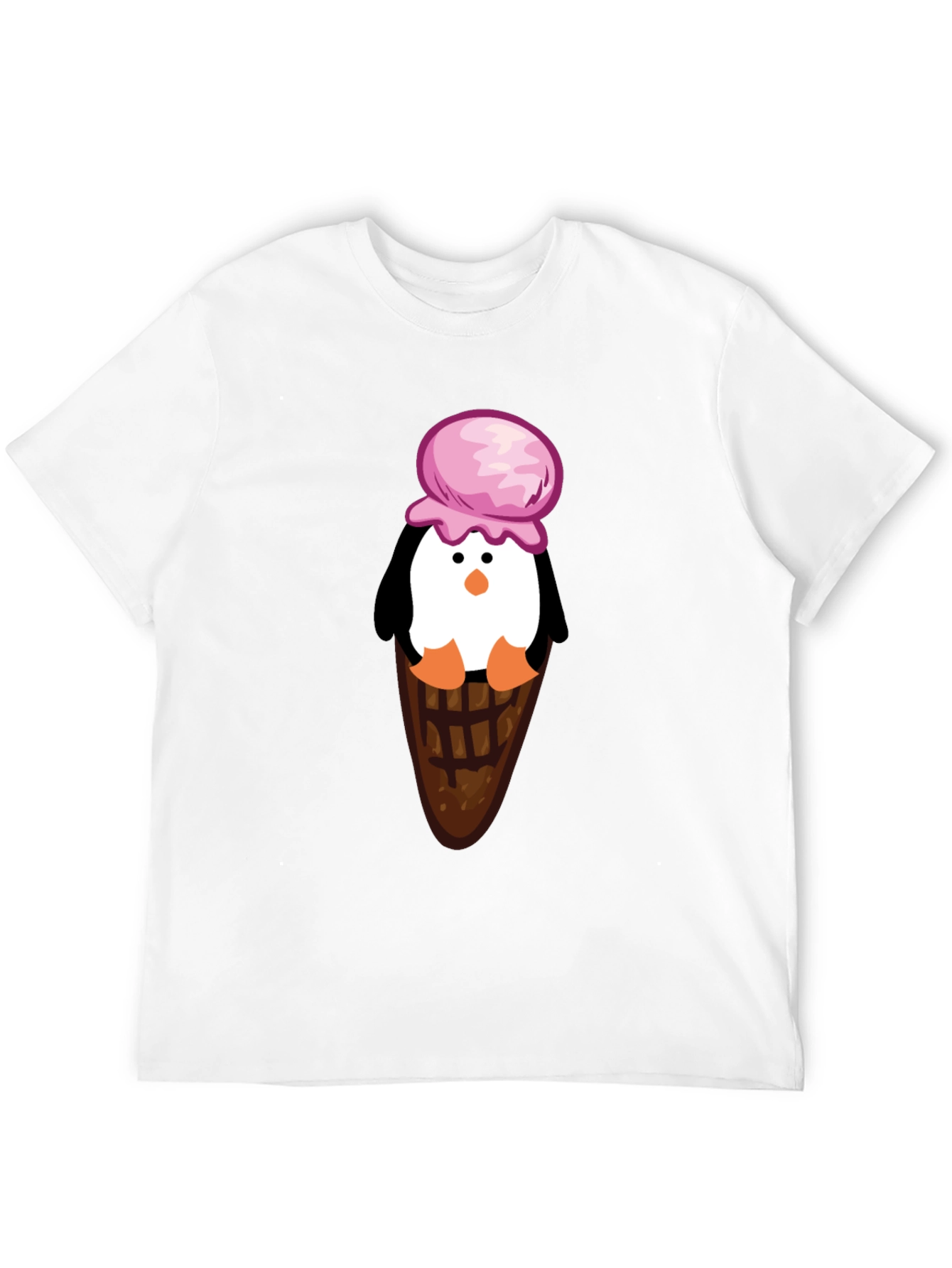 Penguin Ice Cream Cone Graphic T-Shirt