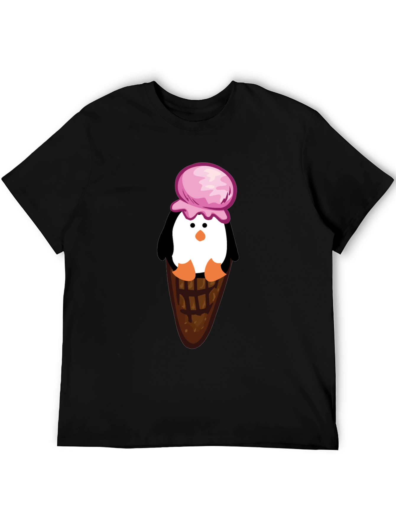 Penguin Ice Cream Cone Graphic T-Shirt