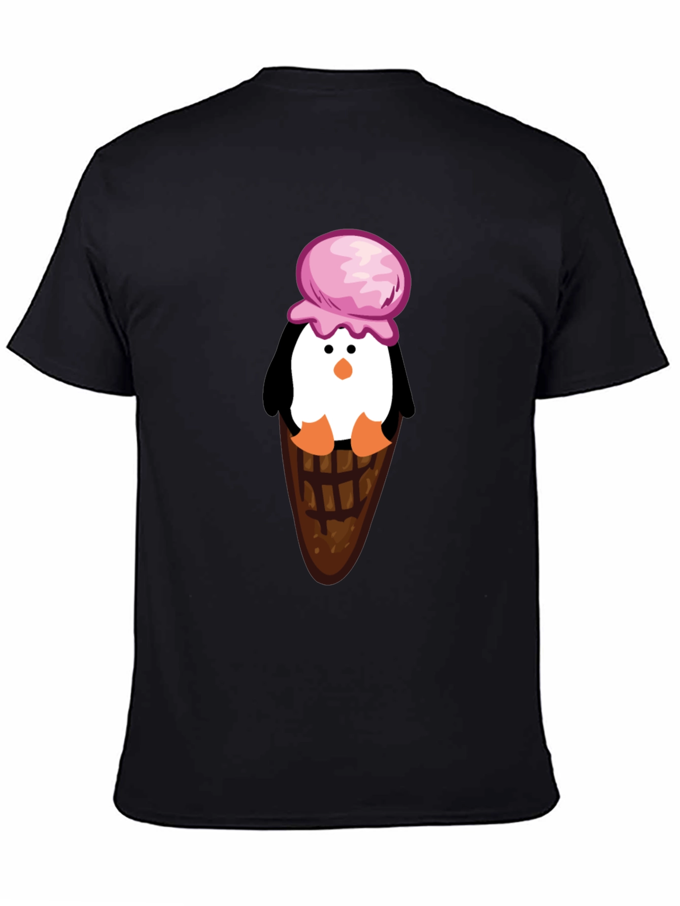Penguin Ice Cream Cone Graphic T-Shirt
