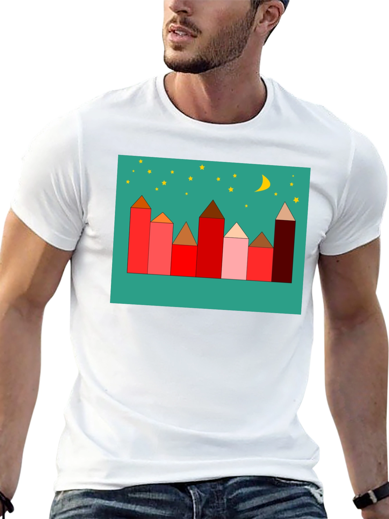Urban Dreamscape Tee - Geometric Cityscape