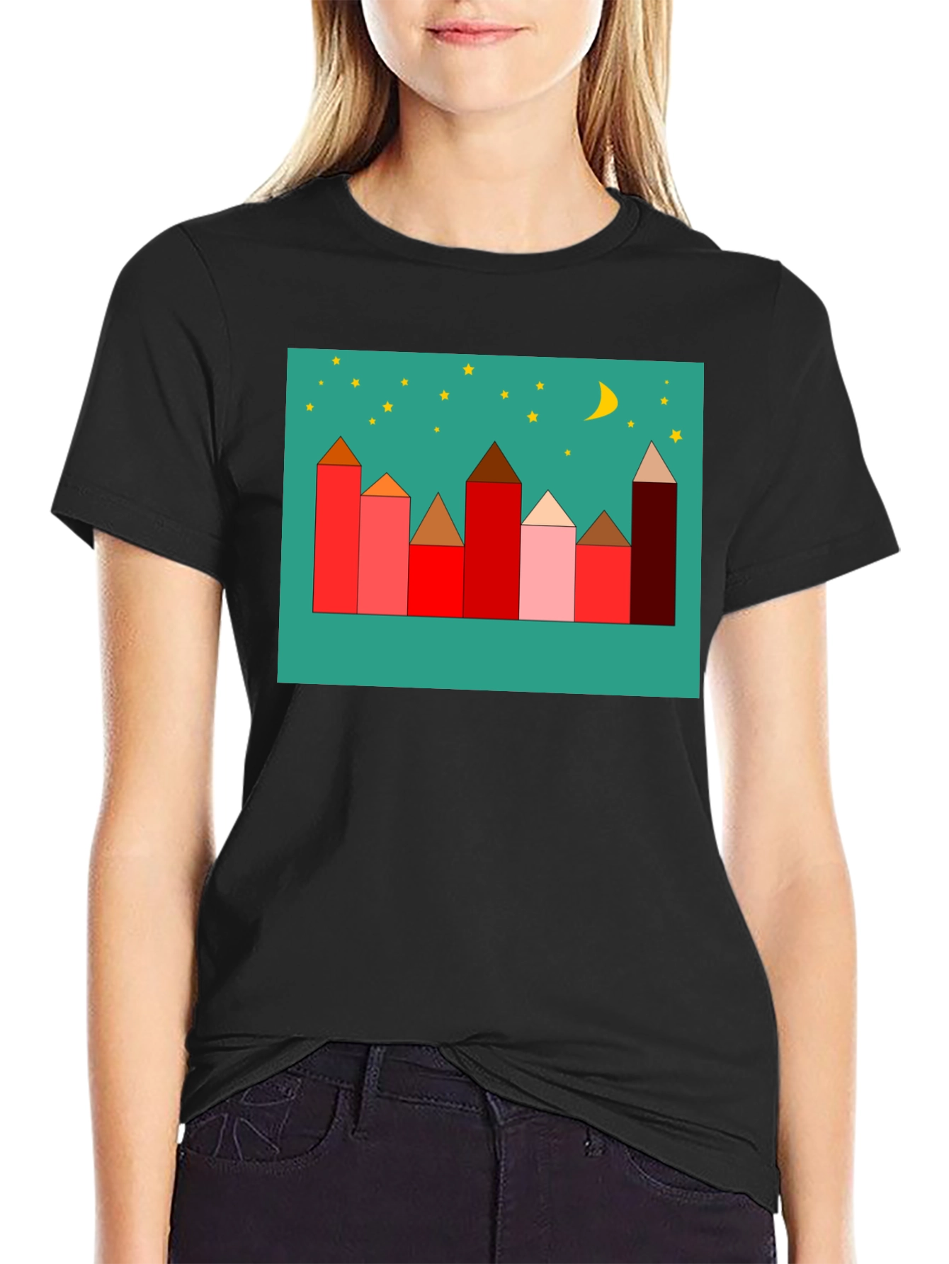 Urban Dreamscape Tee - Geometric Cityscape