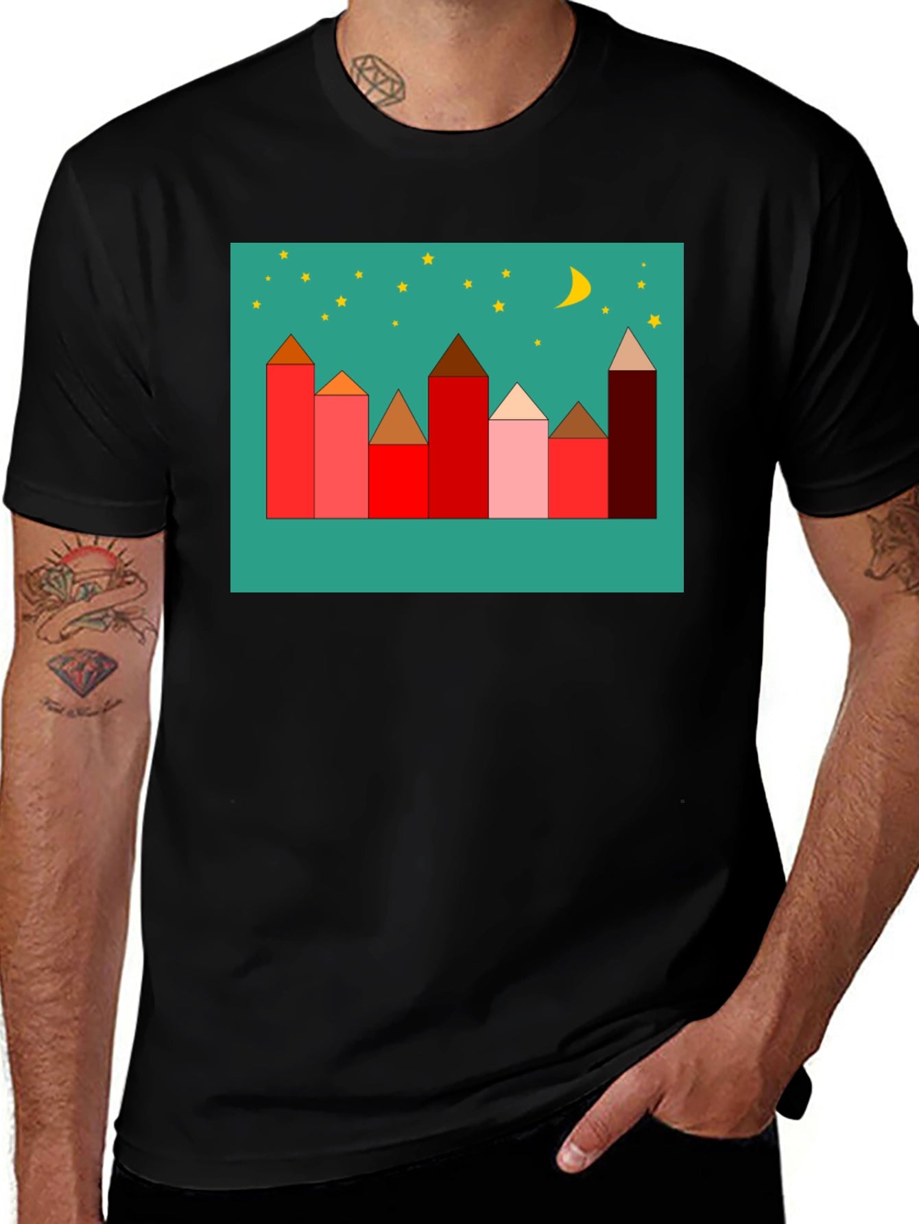 Urban Dreamscape Tee - Geometric Cityscape