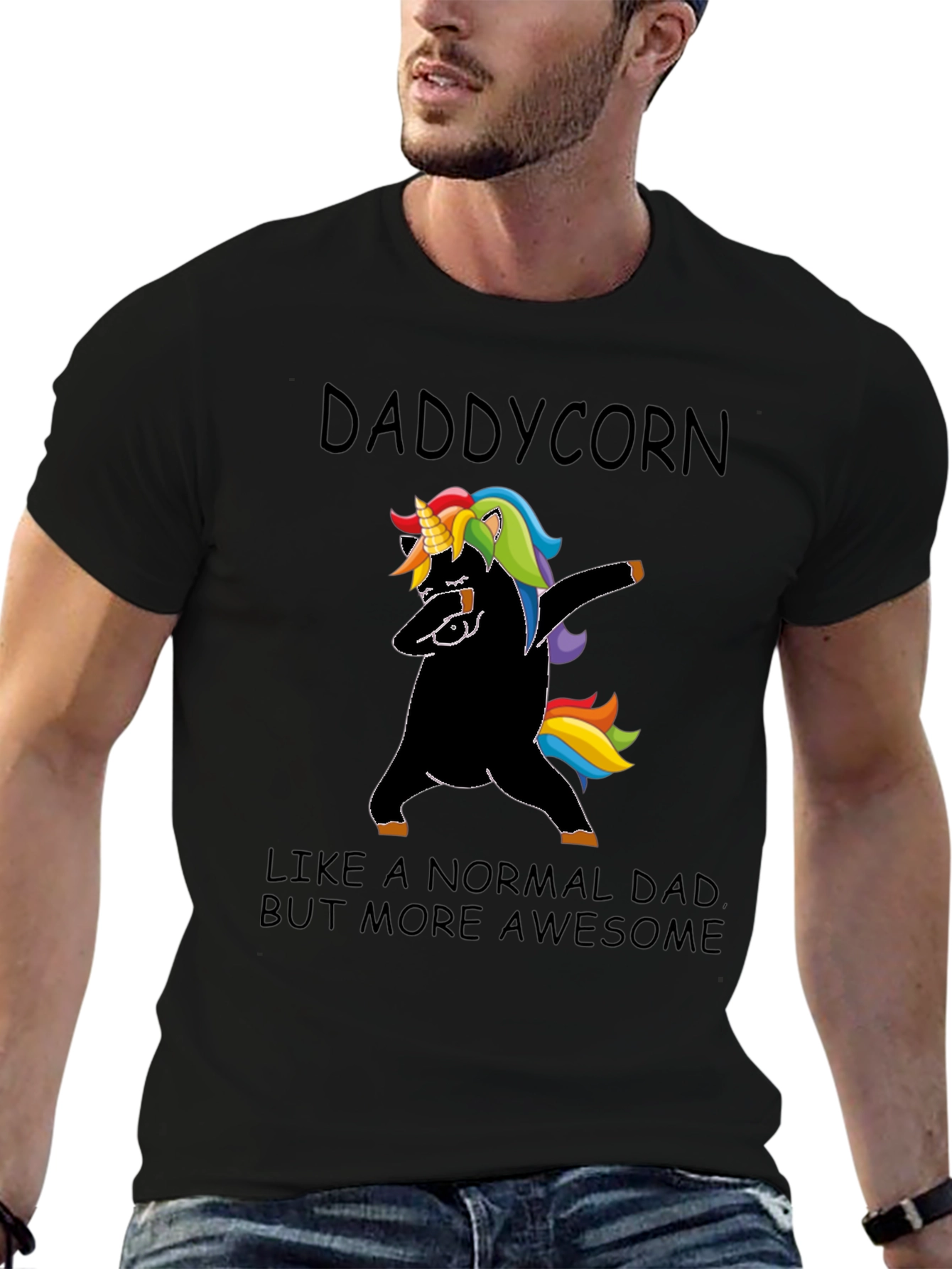 Daddycorn Dad Joke Black T-Shirt