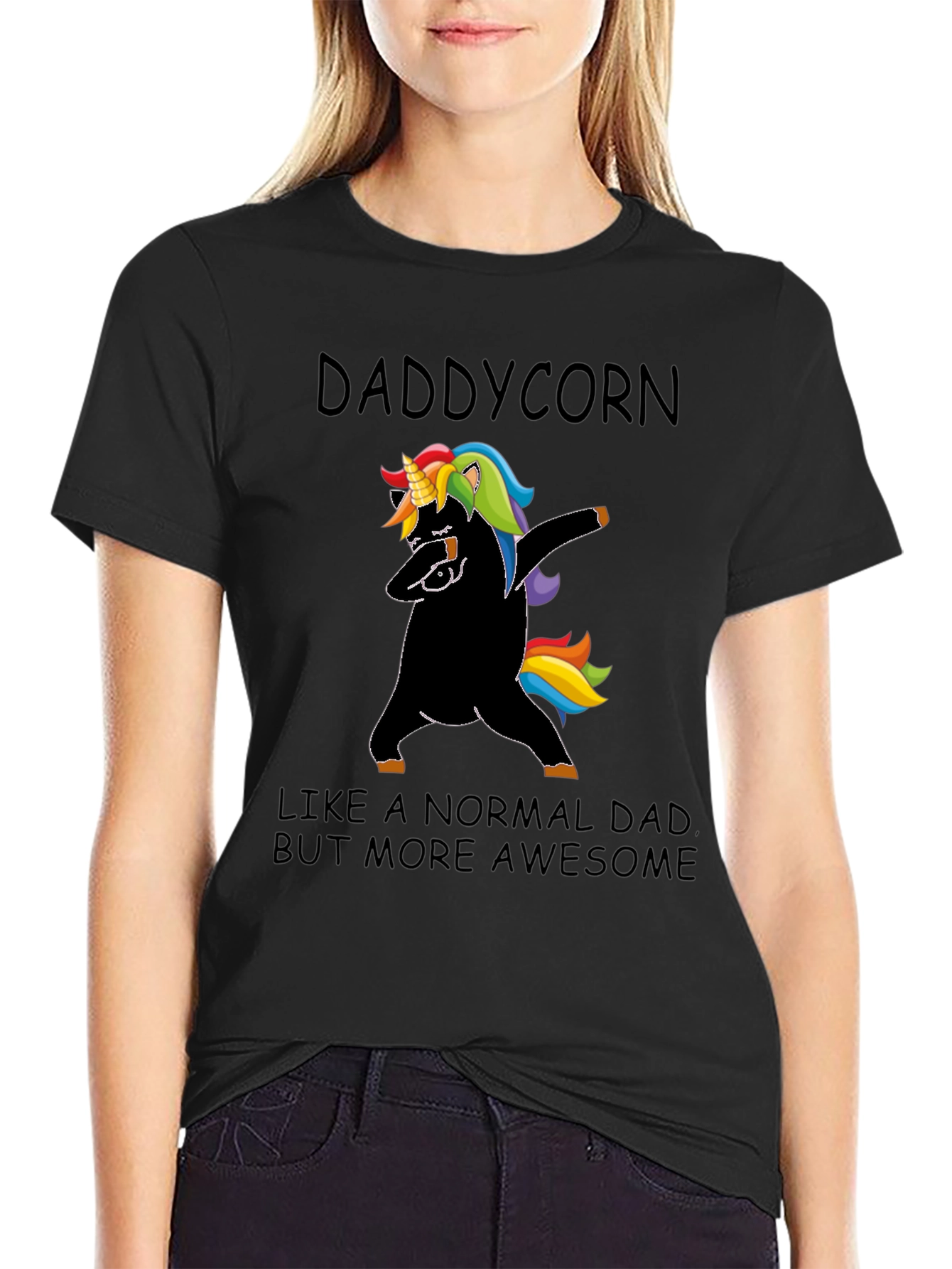Daddycorn Dad Joke Black T-Shirt