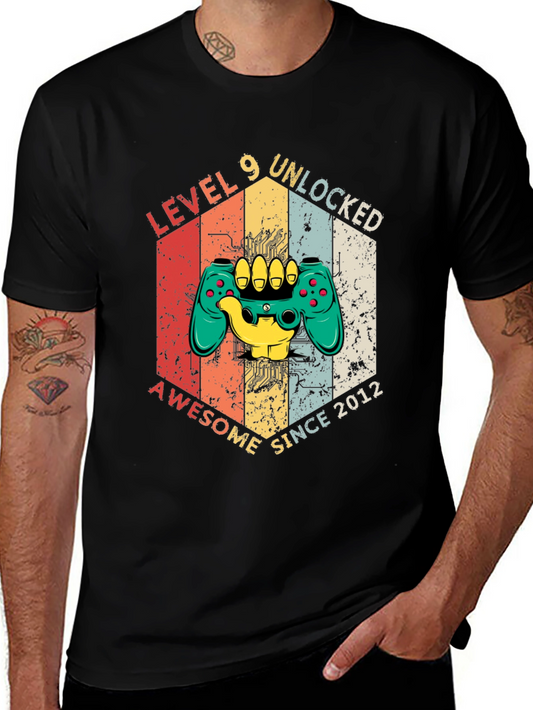 Level 9 Unlocked T-Shirt Awesome Since 2012 Gamer Birthday Gift