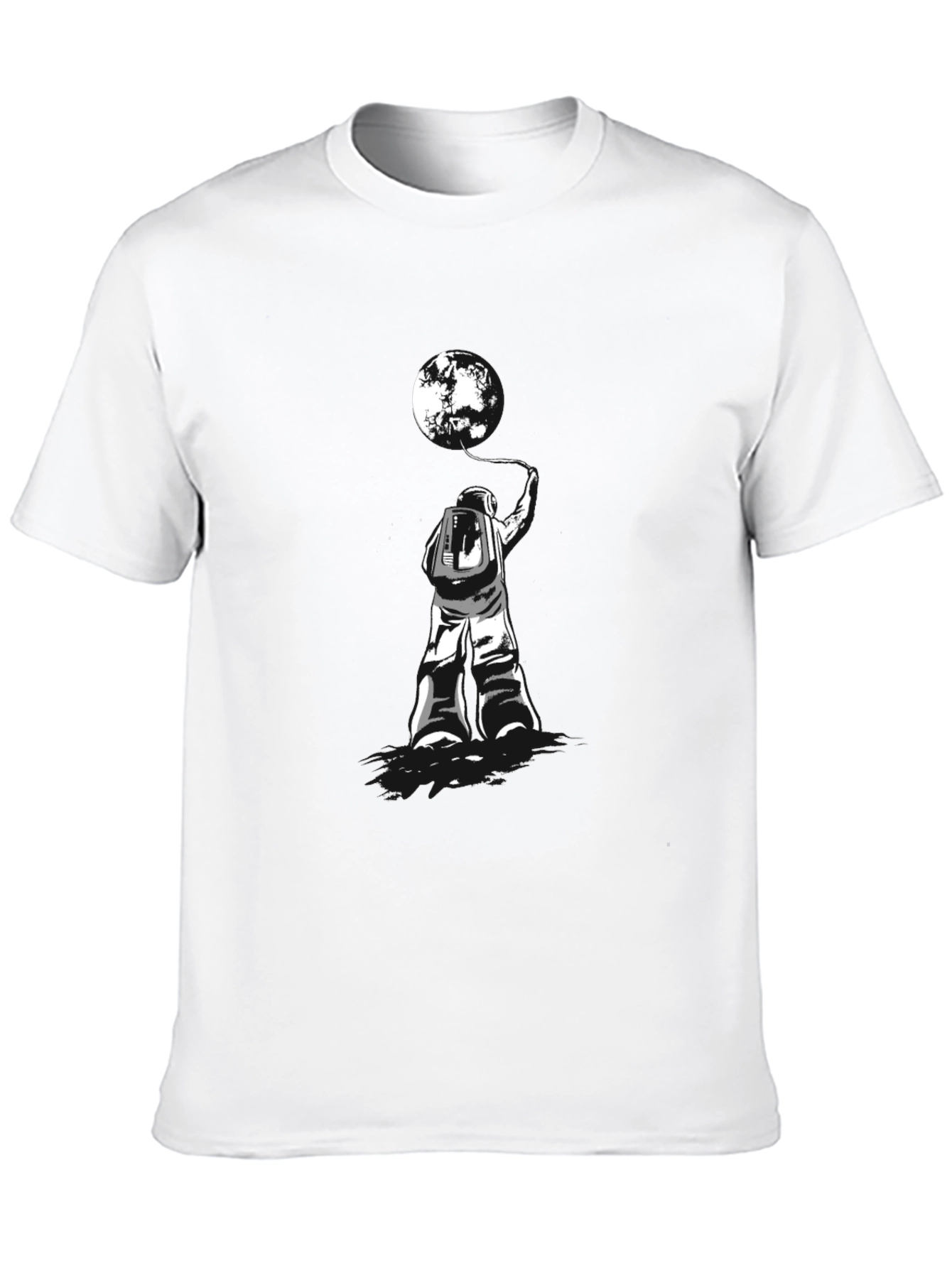 Astronaut Moon Graphic Tee - Unisex Black T-Shirt