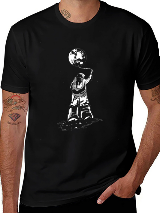 Astronaut Moon Graphic Tee - Unisex Black T-Shirt