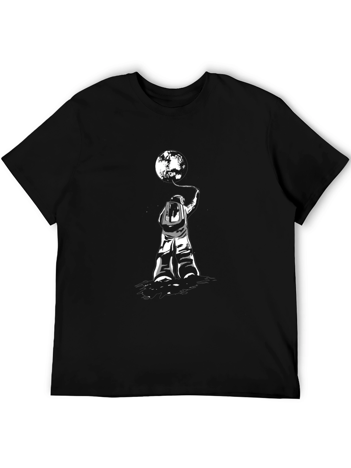 Astronaut Moon Graphic Tee - Unisex Black T-Shirt