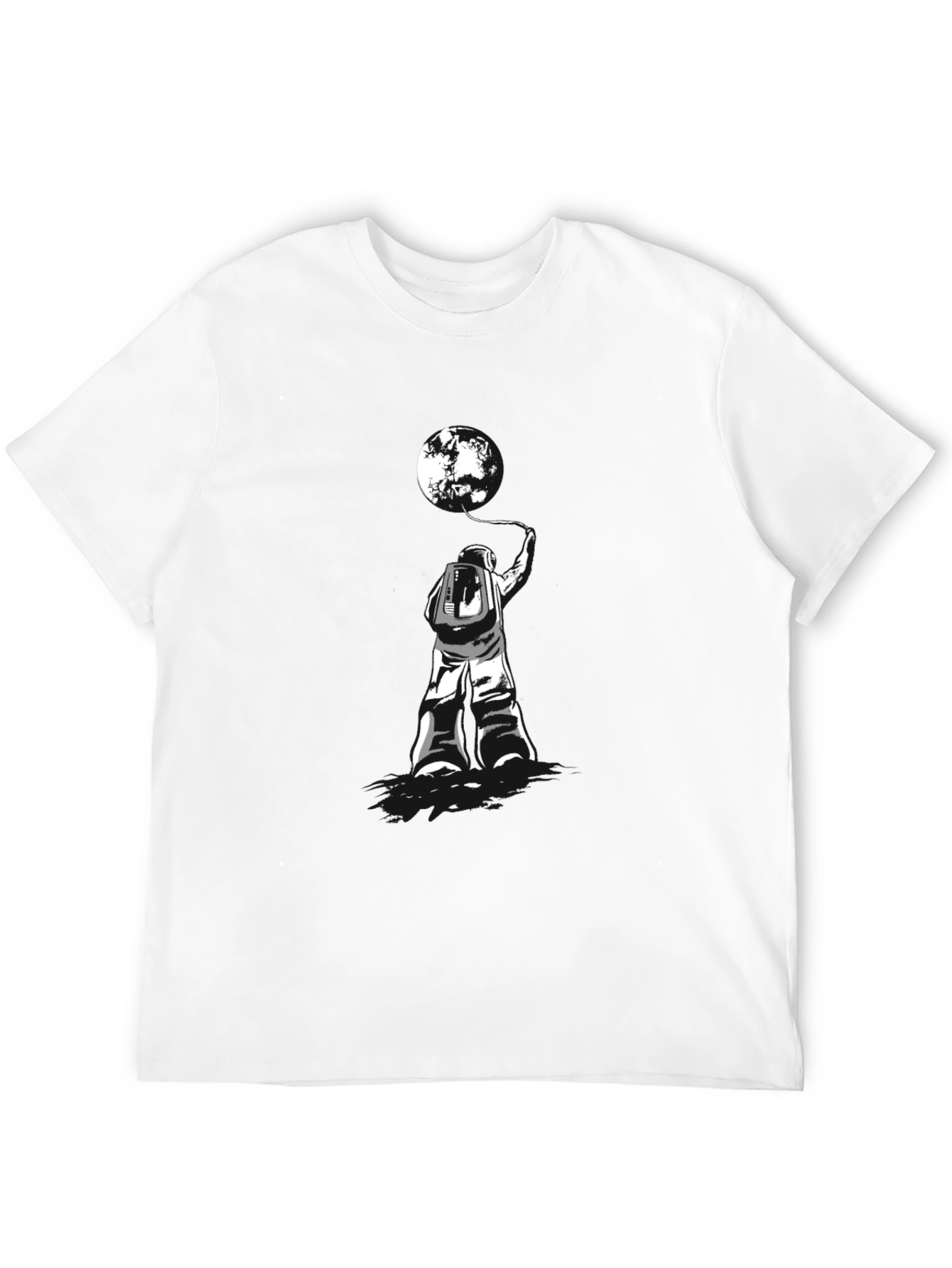 Astronaut Moon Graphic Tee - Unisex Black T-Shirt