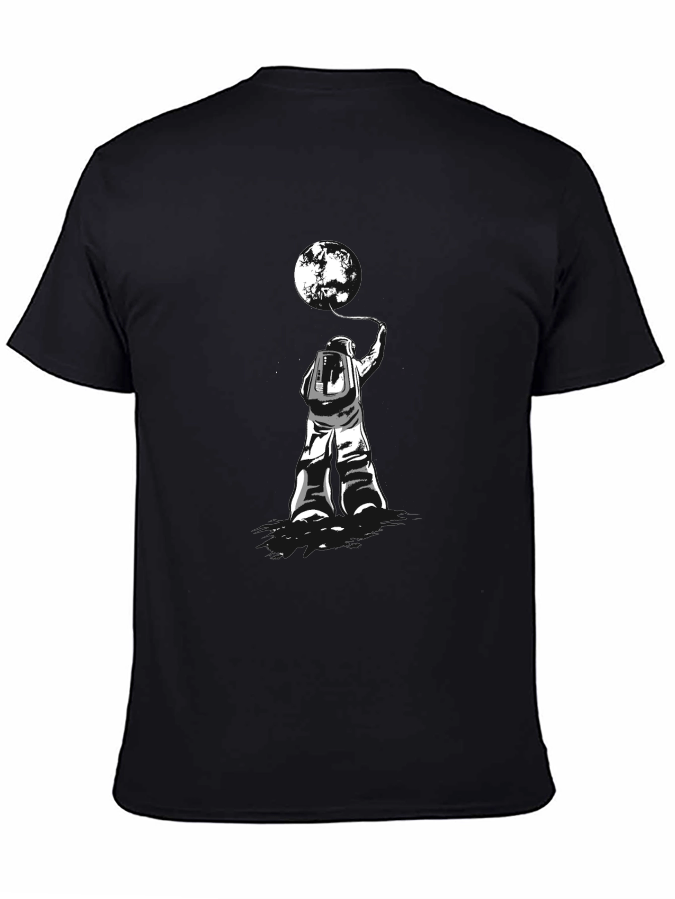 Astronaut Moon Graphic Tee - Unisex Black T-Shirt
