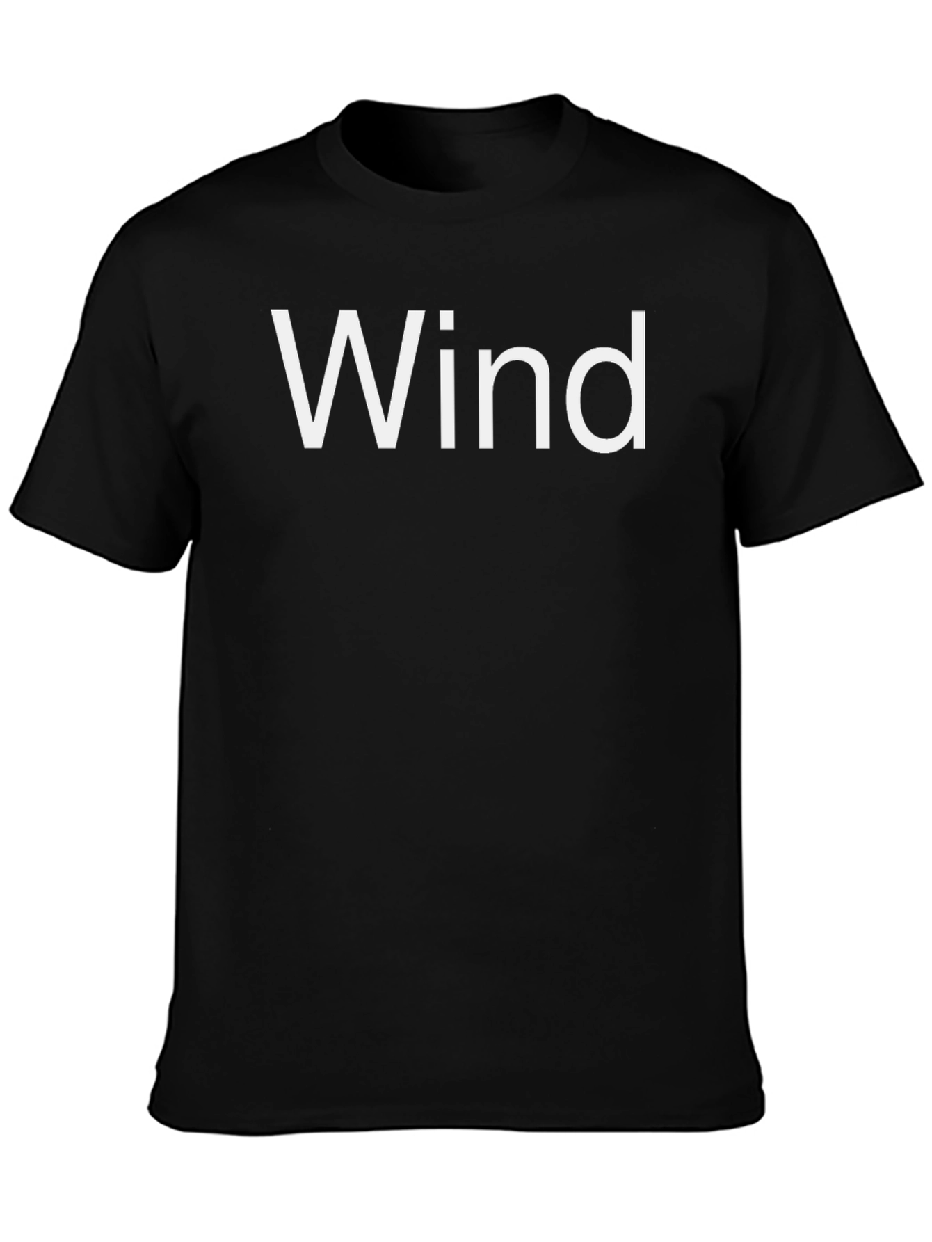 Wind Tee - Black Cotton Blend Casual T-Shirt