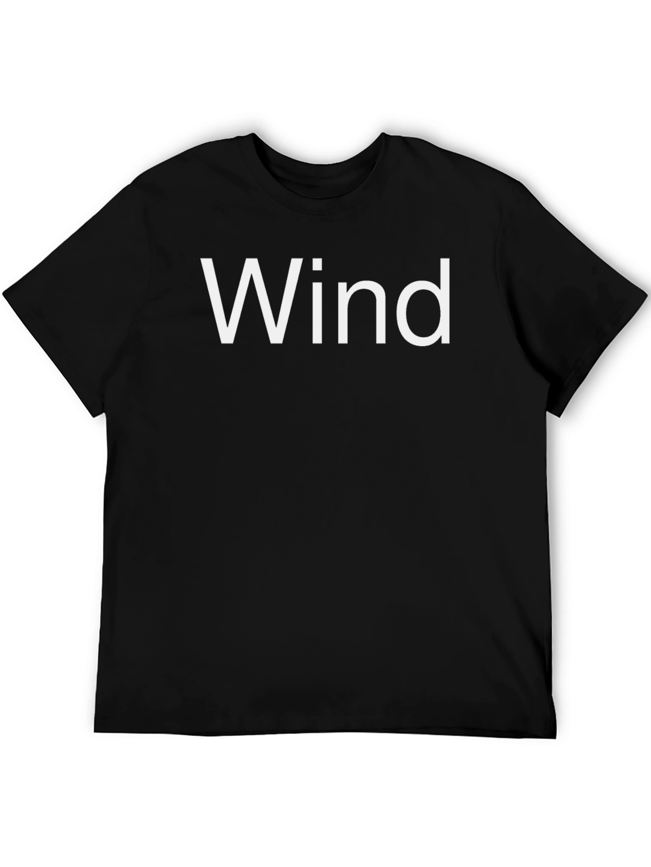 Wind Tee - Black Cotton Blend Casual T-Shirt