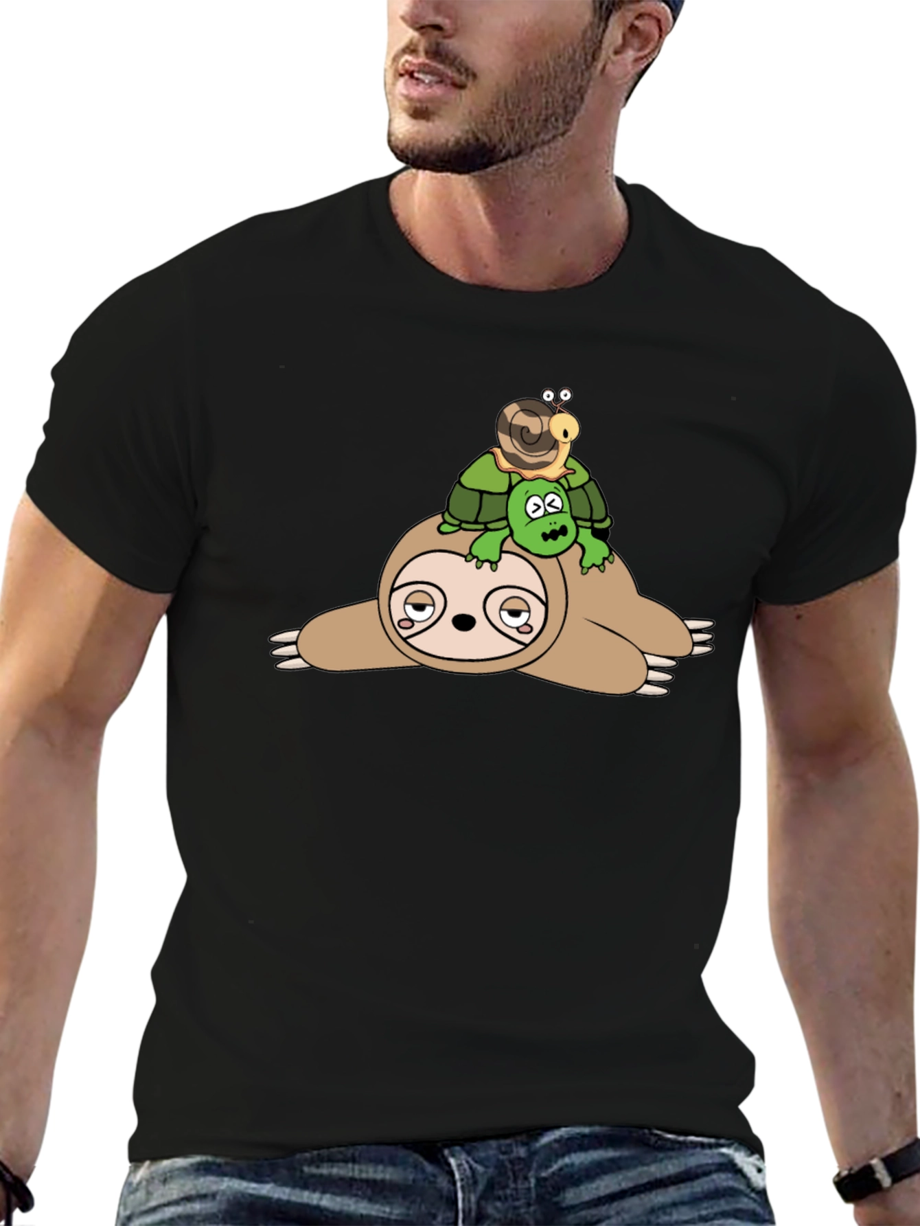 Sloth Turtle Snail T-Shirt - Funny Lazy Animal Tee