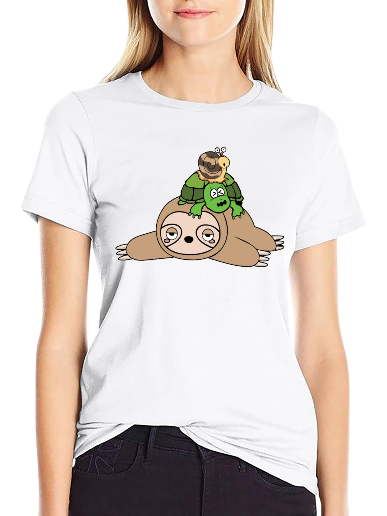Sloth Turtle Snail T-Shirt - Funny Lazy Animal Tee