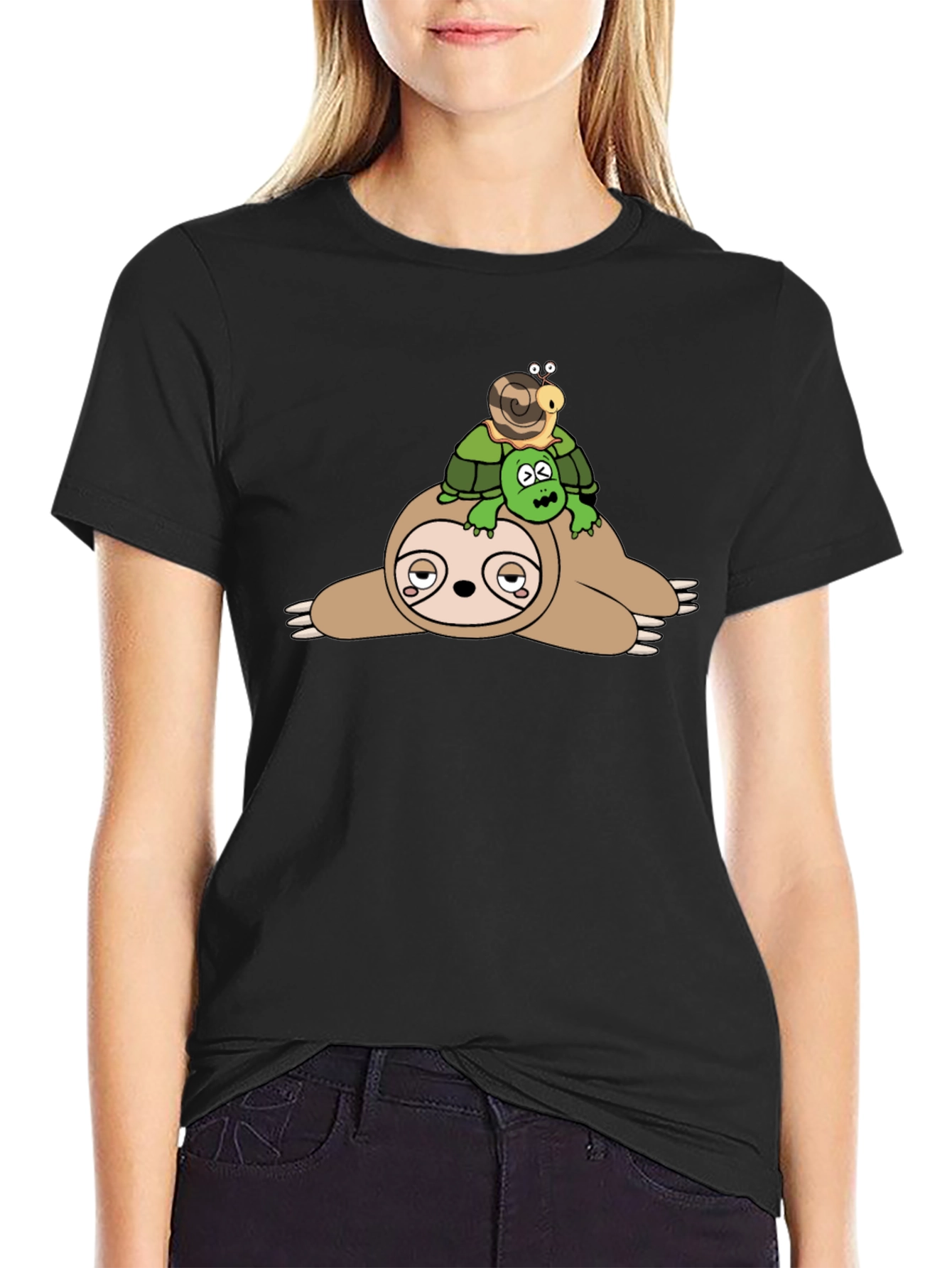 Sloth Turtle Snail T-Shirt - Funny Lazy Animal Tee