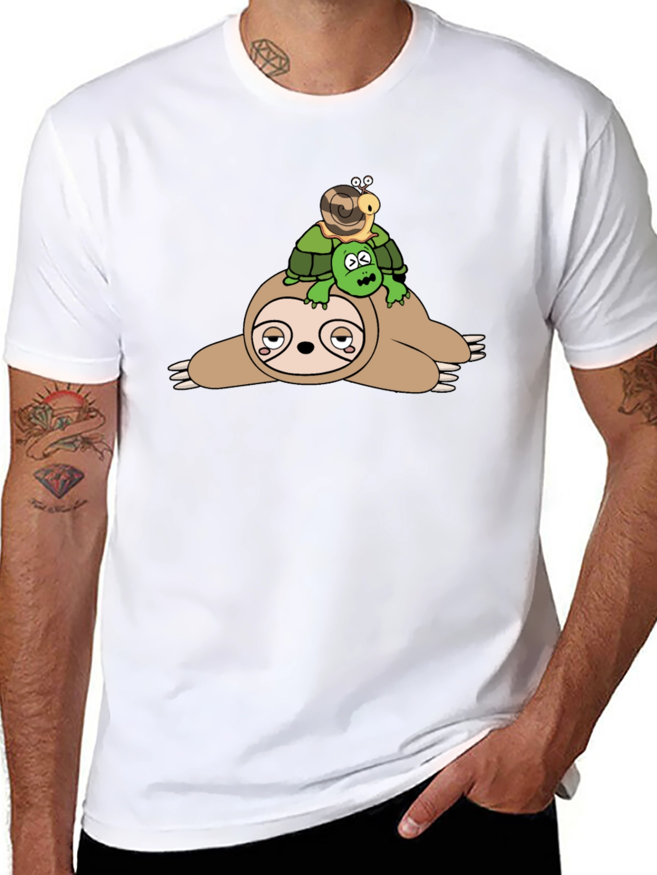 Sloth Turtle Snail T-Shirt - Funny Lazy Animal Tee
