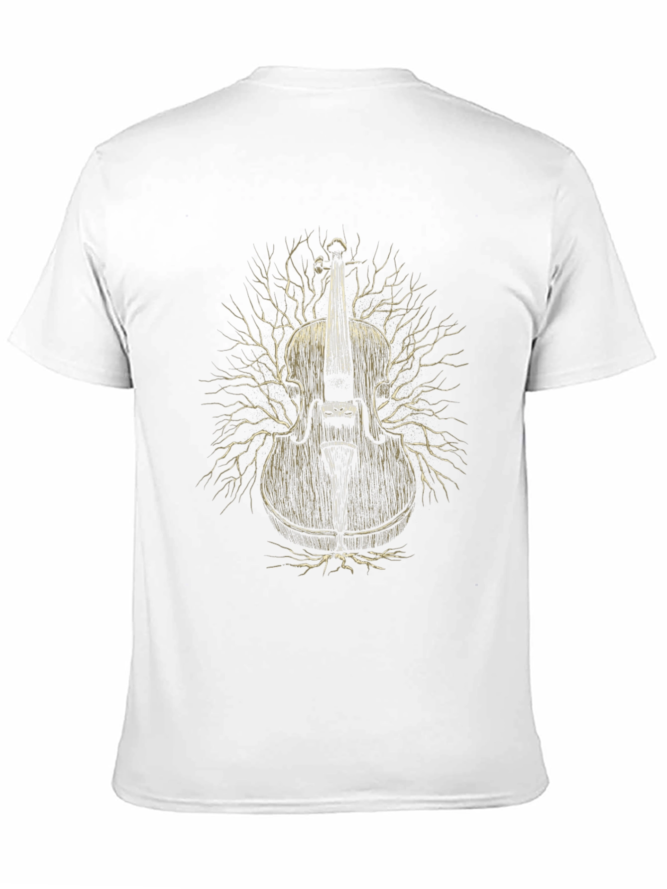 Violin Tree Graphic T-Shirt - Black