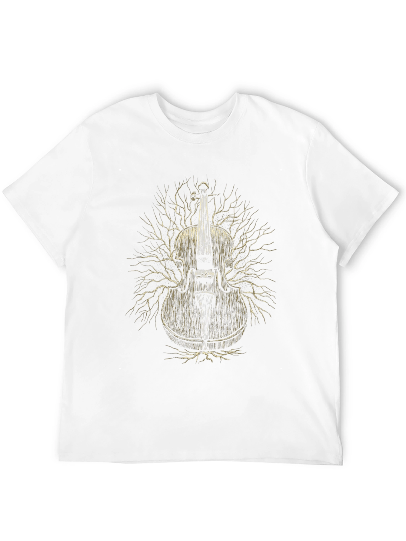 Violin Tree Graphic T-Shirt - Black
