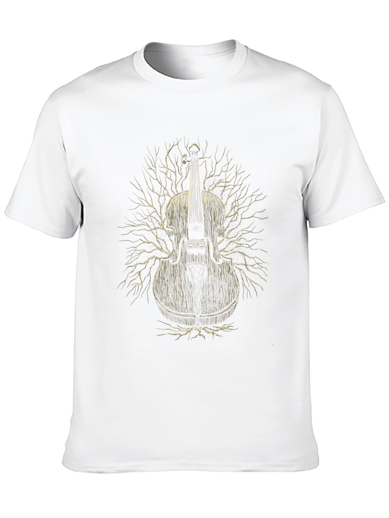 Violin Tree Graphic T-Shirt - Black