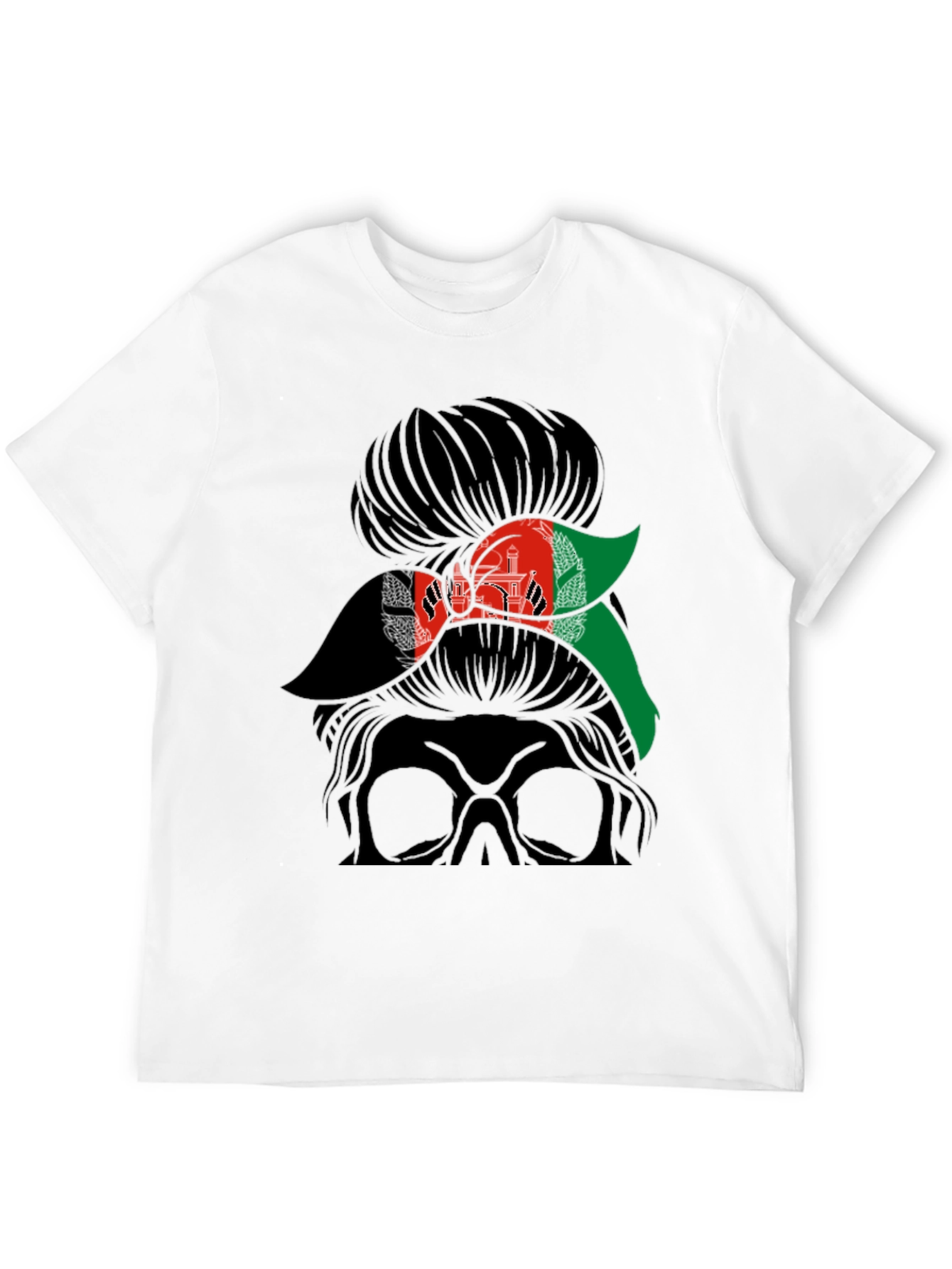 Afghan Flag Messy Bun T-Shirt