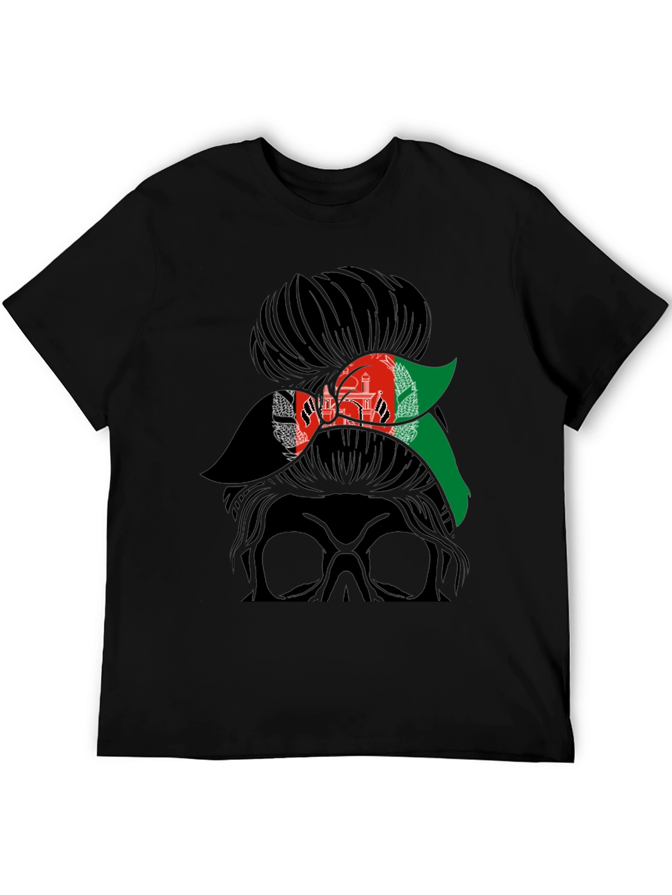 Afghan Flag Messy Bun T-Shirt