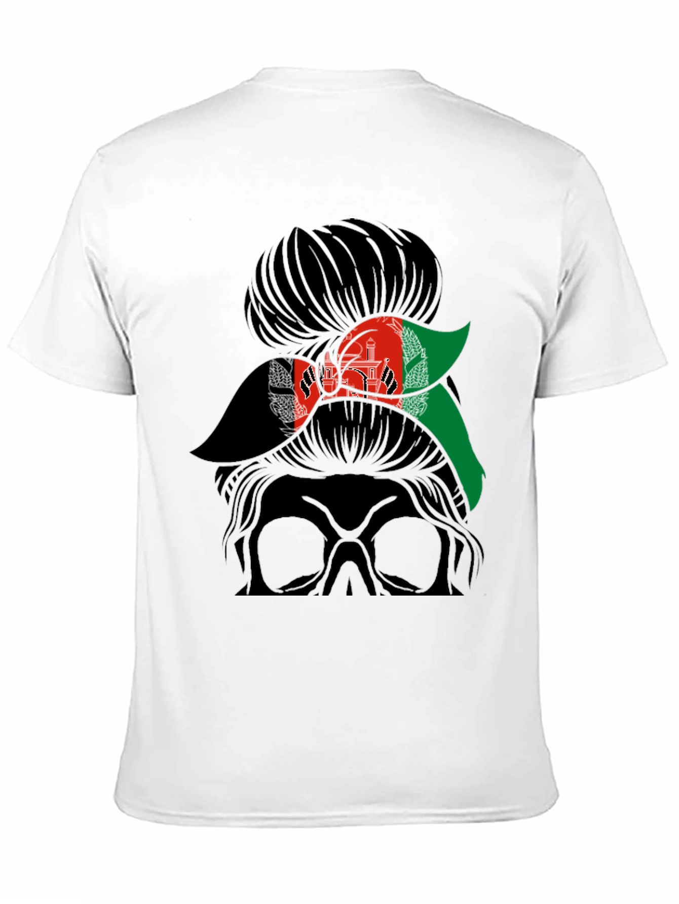 Afghan Flag Messy Bun T-Shirt