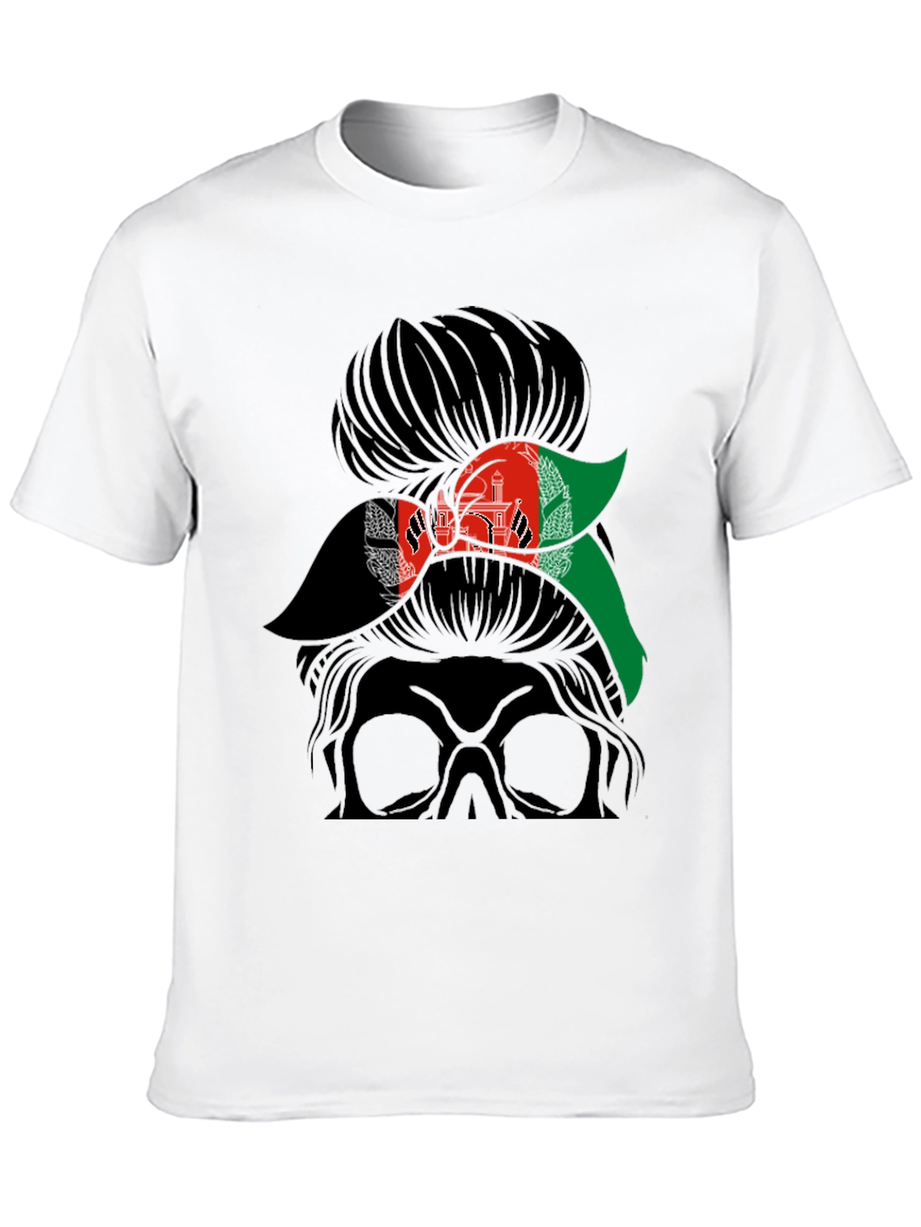 Afghan Flag Messy Bun T-Shirt