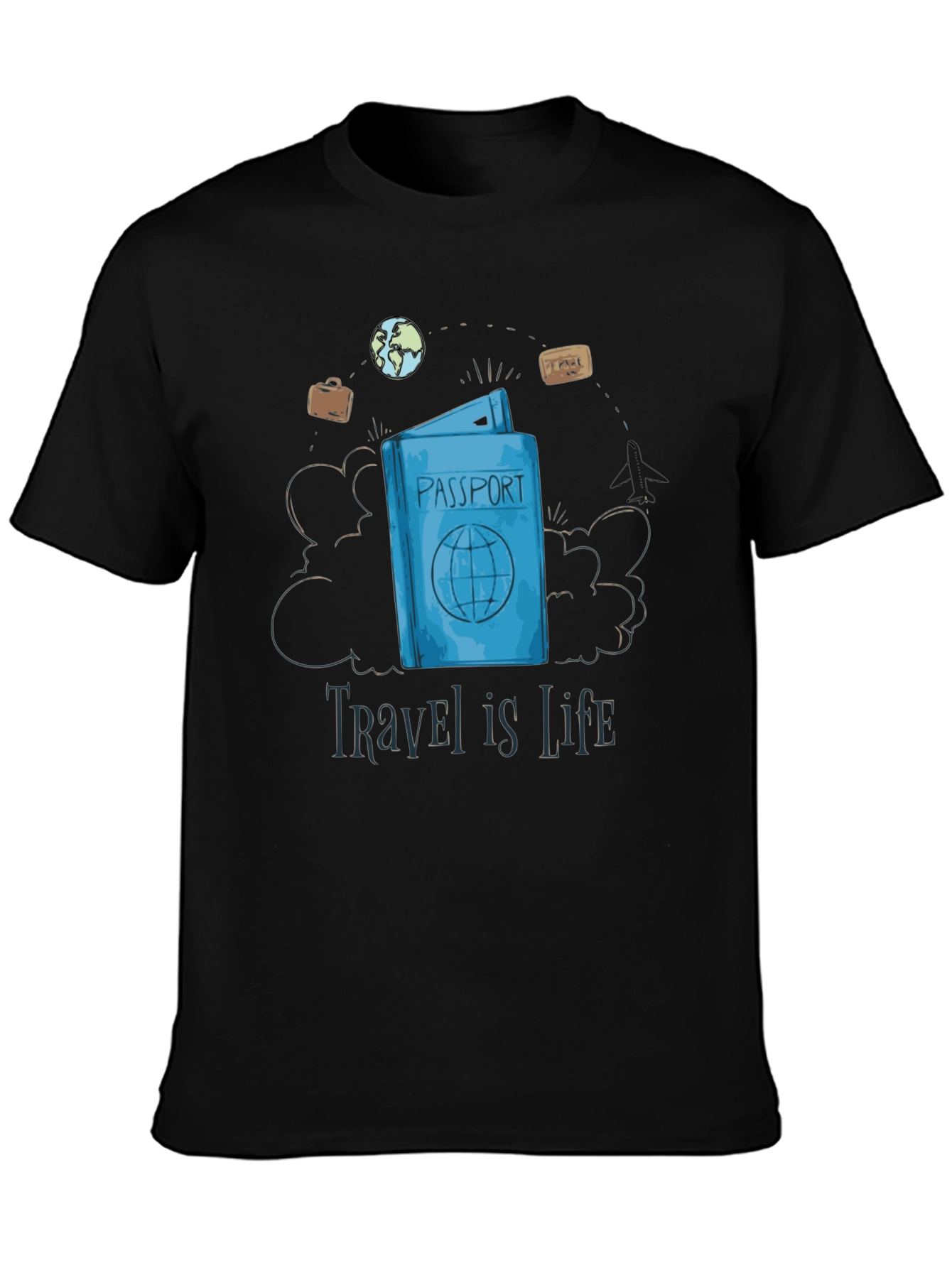 Travel is Life Passport Graphic T-Shirt