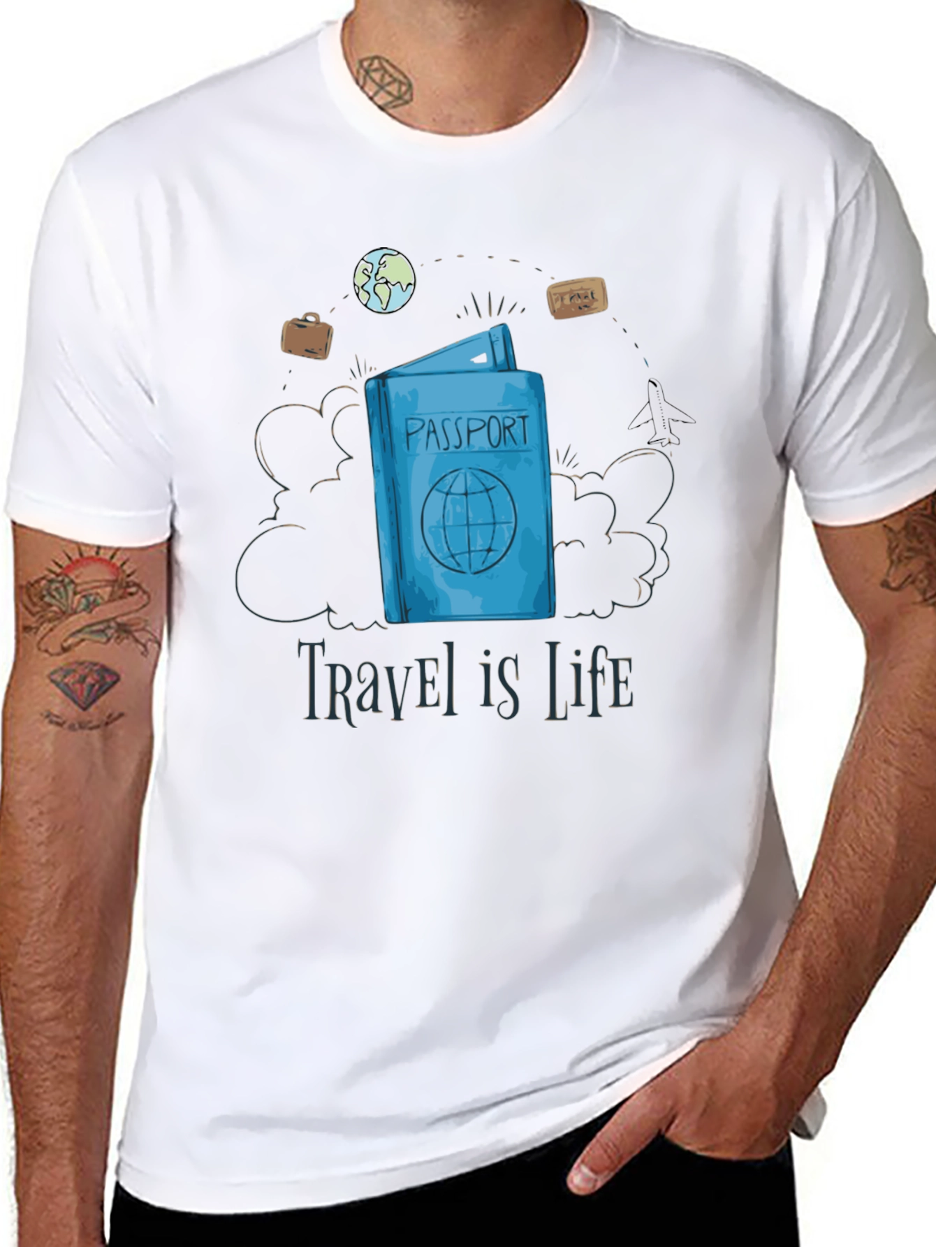 Travel is Life Passport Graphic T-Shirt