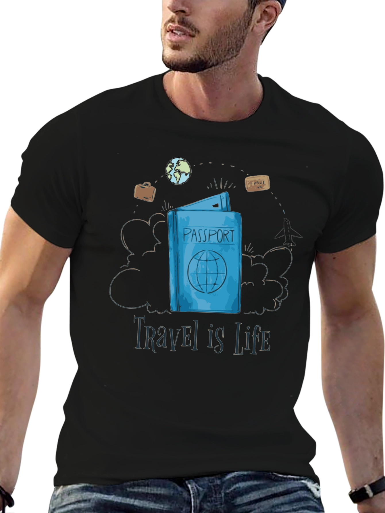 Travel is Life Passport Graphic T-Shirt