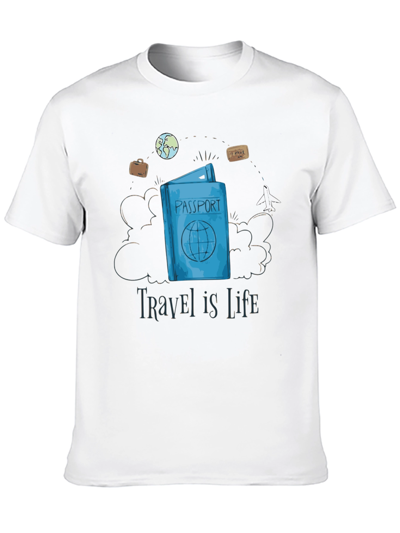 Travel is Life Passport Graphic T-Shirt