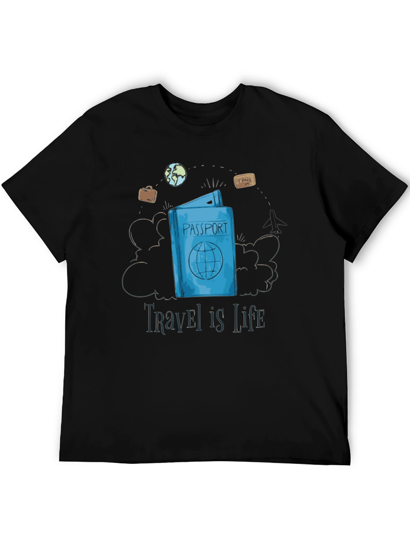 Travel is Life Passport Graphic T-Shirt