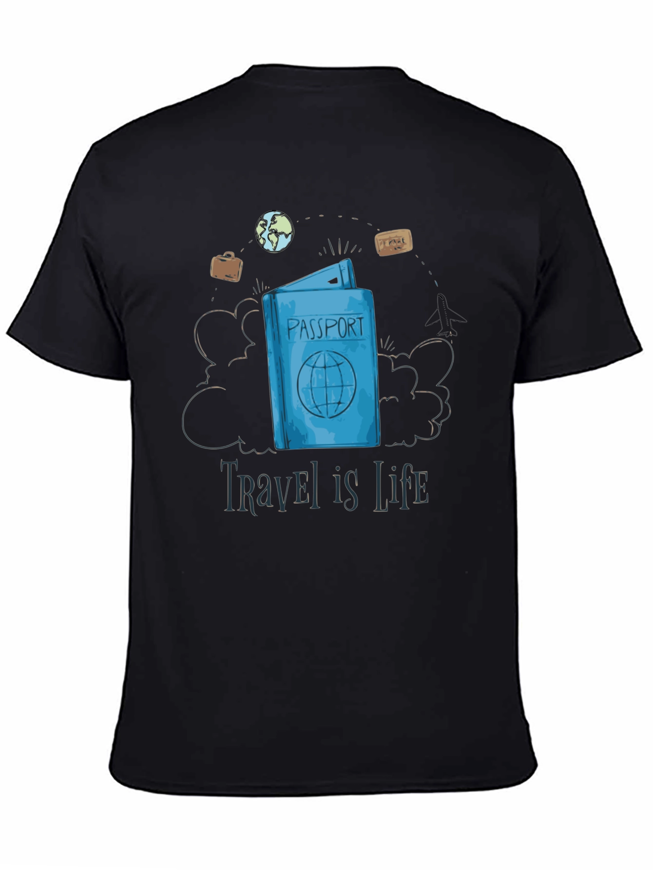 Travel is Life Passport Graphic T-Shirt