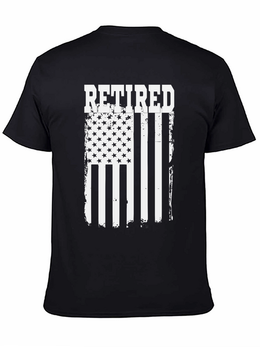 Retired American Flag Graphic T-Shirt