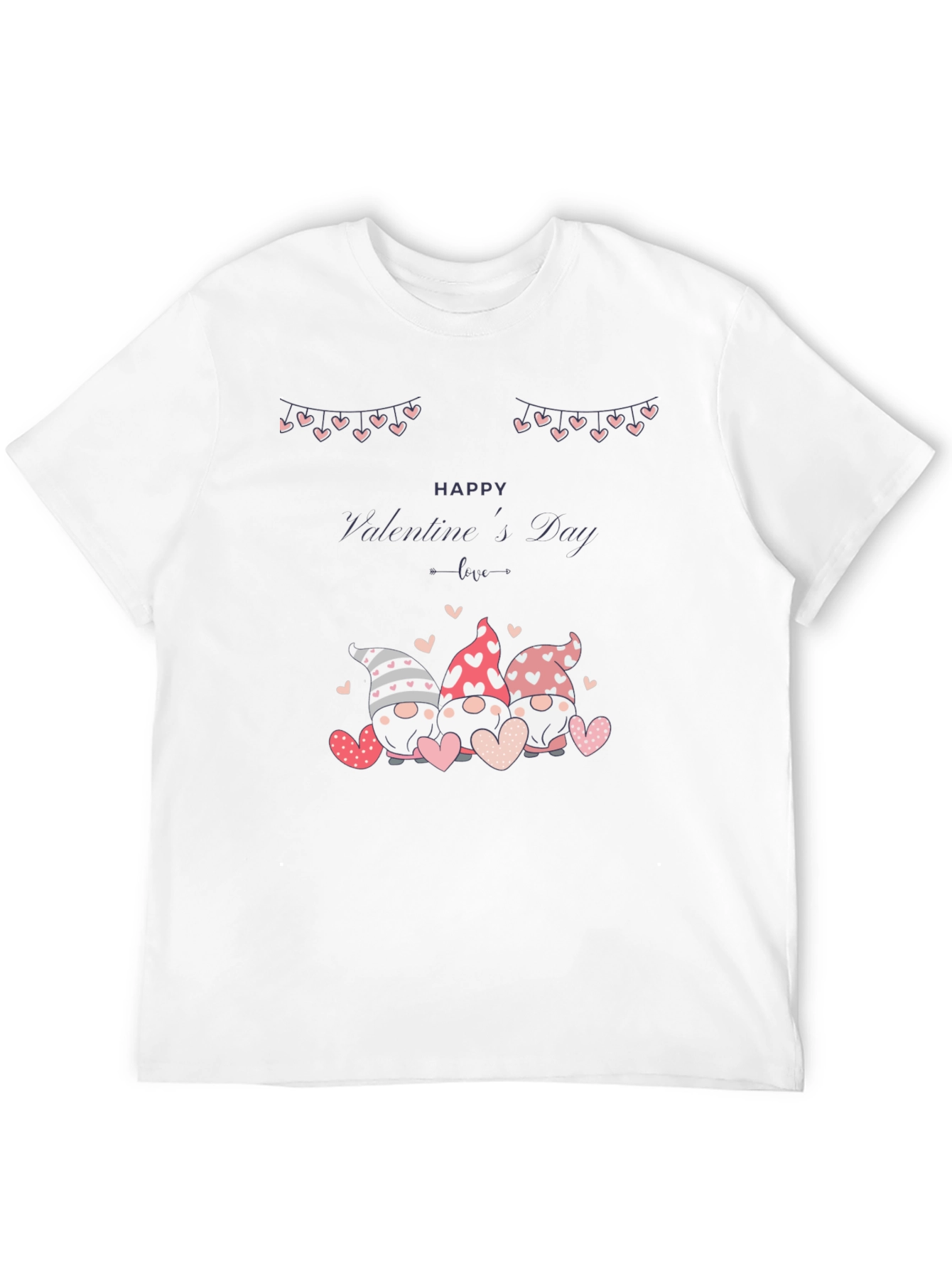 Valentines Day Gnomes Black T-Shirt