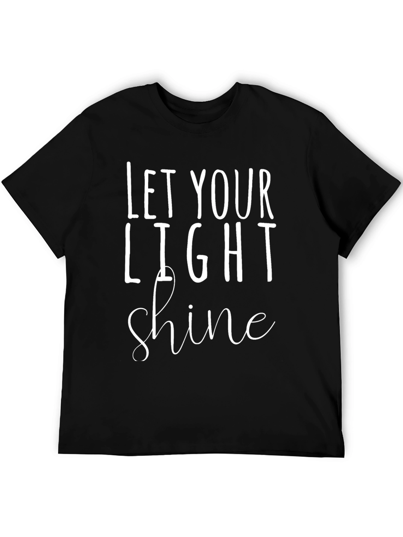 Let Your Light Shine Black Graphic T-Shirt