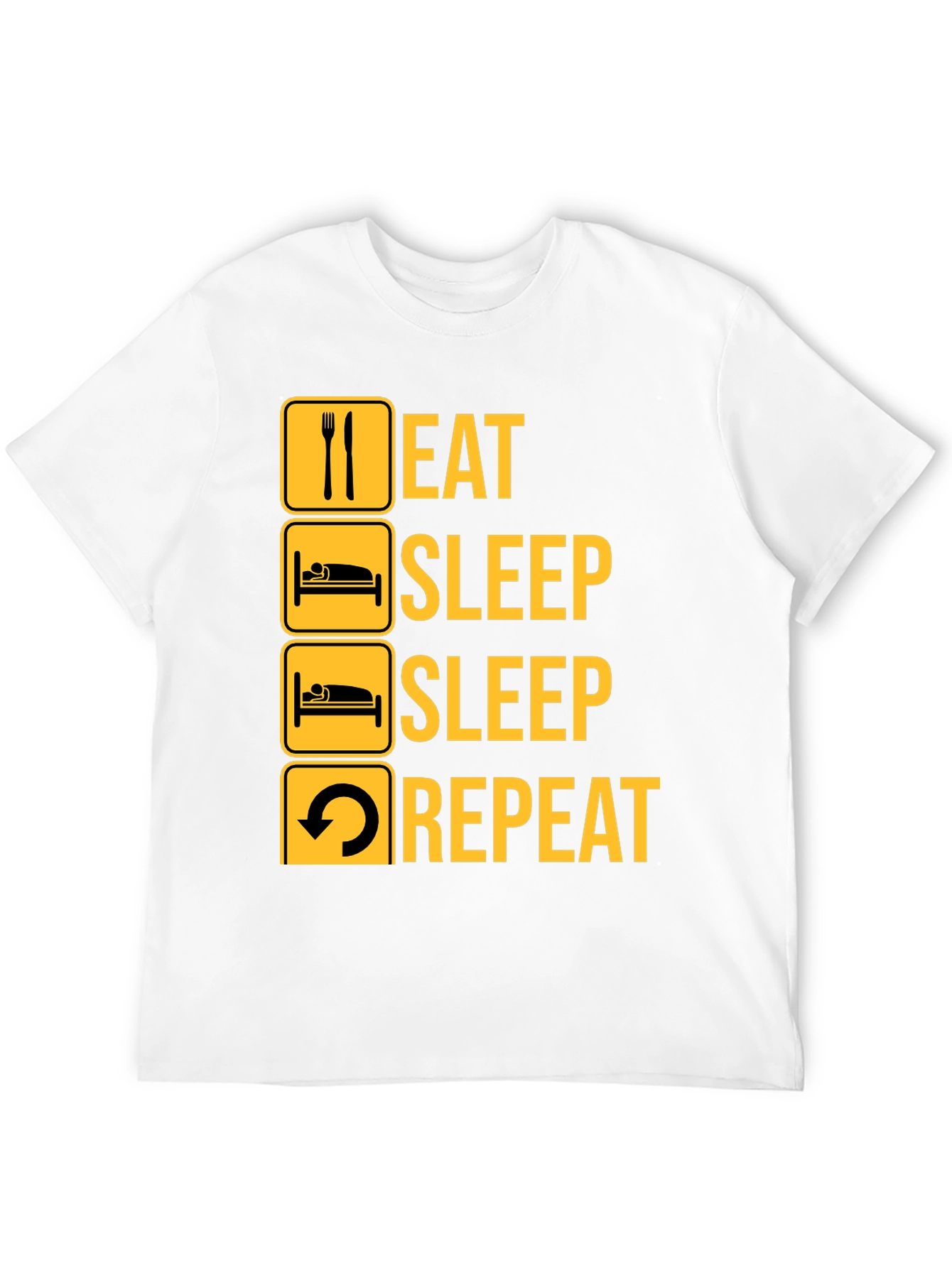 Eat Sleep Repeat Black Graphic Tee