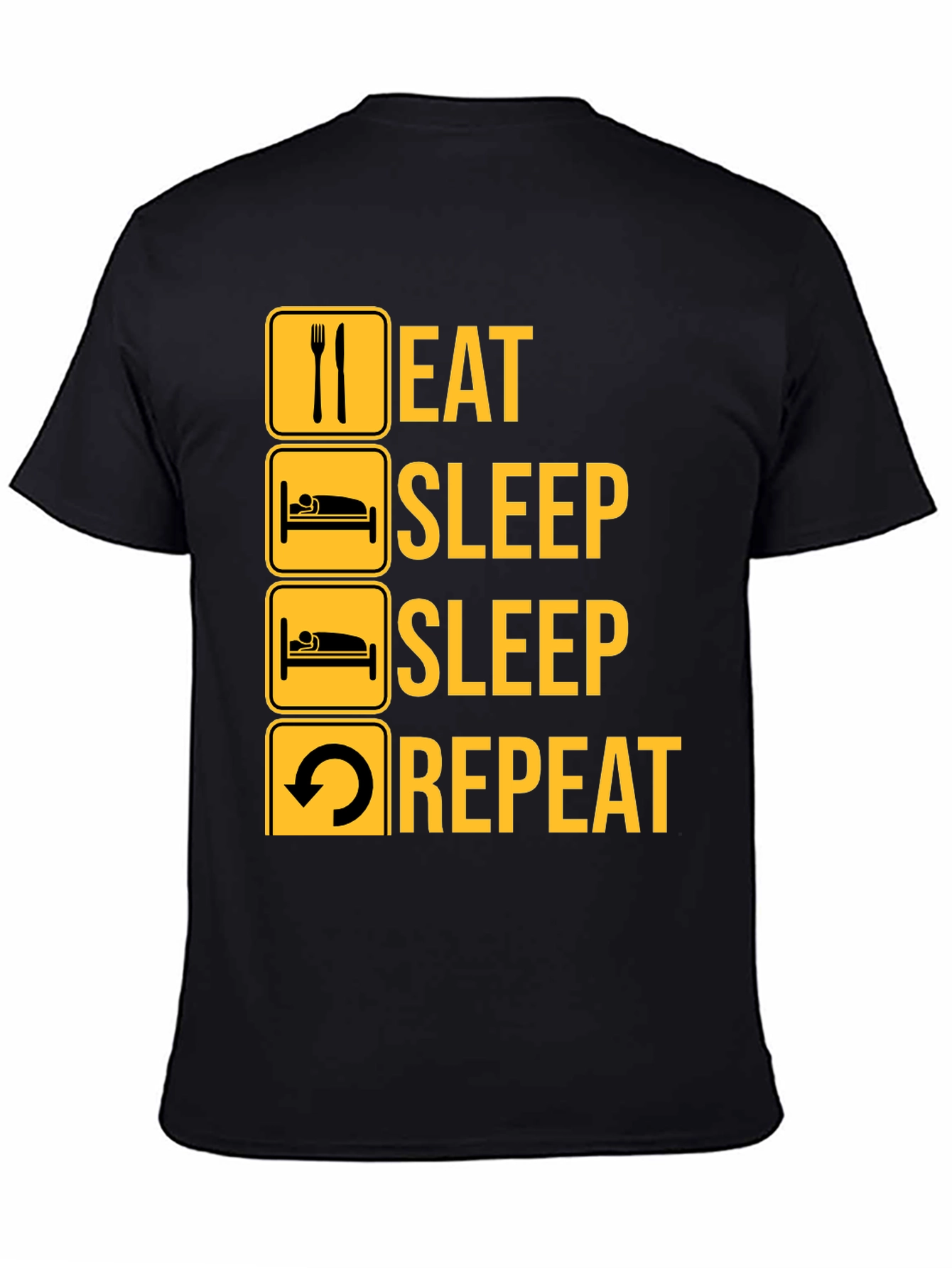 Eat Sleep Repeat Black Graphic Tee